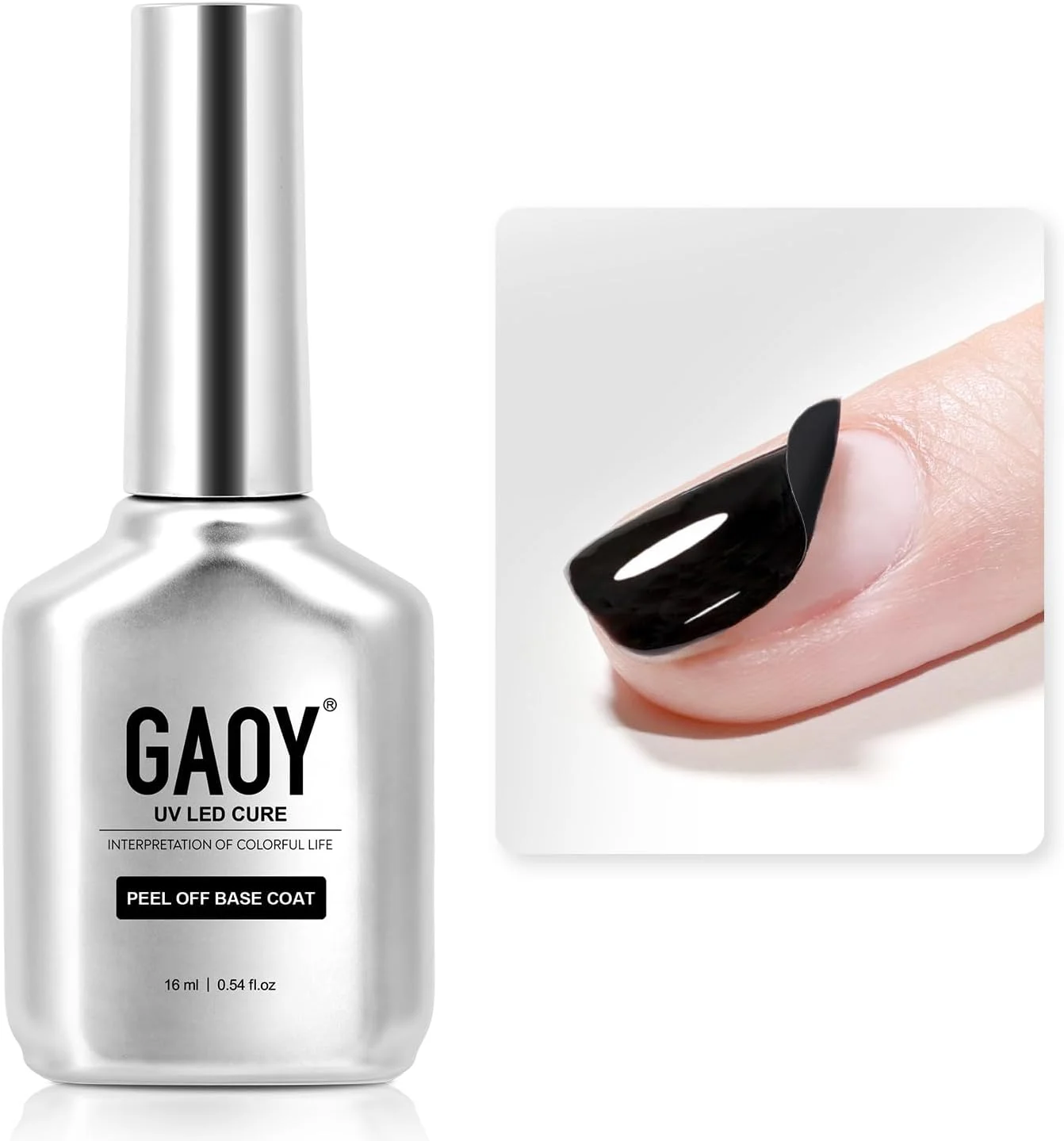 لایه پایه ژل جداشونده GAOY برای لاک ژل، 16 میلی لیتر پایه شفاف جداشدنی برای استفاده با لامپ ناخن UV LED
