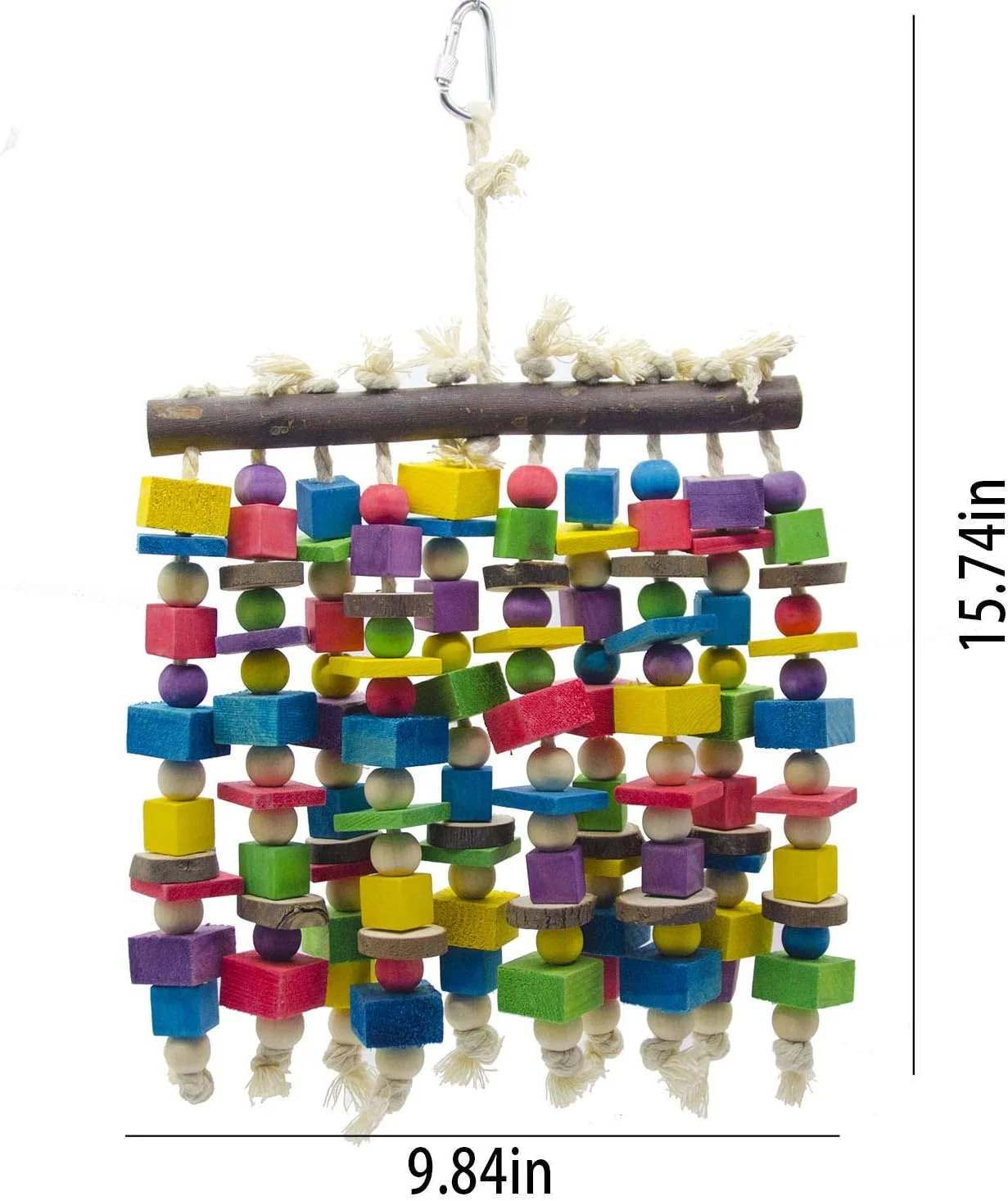 اسباب بازی جویدنی بزرگ پرنده طوطی Deloky - بلوک های چوبی طبیعی چند رنگ اسباب بازی های پاره کردنی طوطی پرنده مناسب برای ماکائوهای بزرگ، کاکادوها، خاکستری آفریقایی و انواع طوطی های آمازون (40x25 سانتی متر)