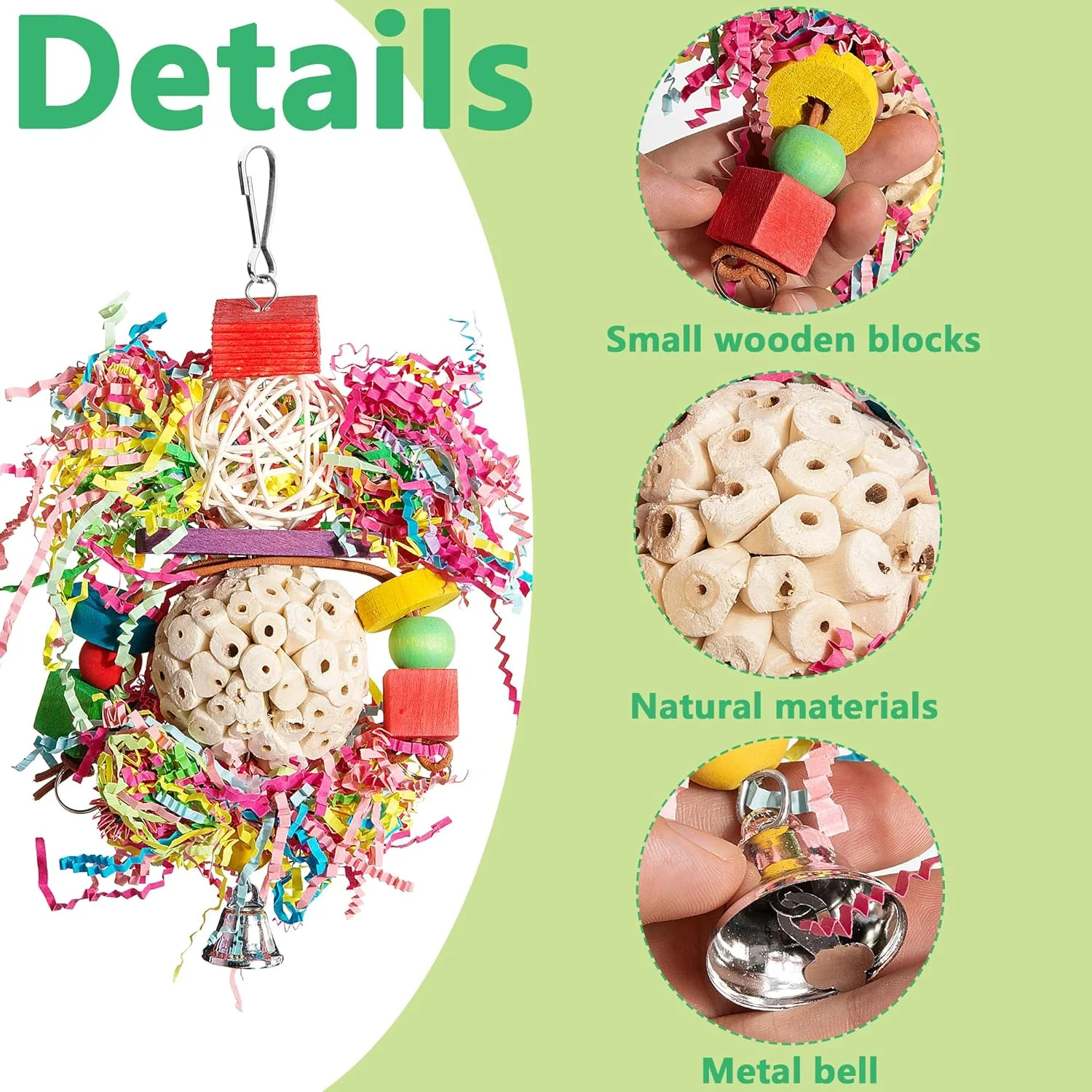 اسباب بازی های جویدنی و جستجوی غذای پرندگان رنگارنگ - اسباب بازی آویز خردکن با توپ های سولا برای طوطی های کوچک تا متوسط - مواد نرم طبیعی برای ورزش ایمن نوک - ایده آل برای کانورها، عروس هلندی ها و طوطی های آمازون اسباب بازی های جویدنی و جستجوی غذای پرندگان رنگارنگ - اسباب بازی آویز خردکن با توپ های سولا برای طوطی های کوچک تا متوسط - مواد نرم طبیعی برای ورزش ایمن نوک - ایده آل برای کانورها، عروس هلندی ها و طوطی های آمازون