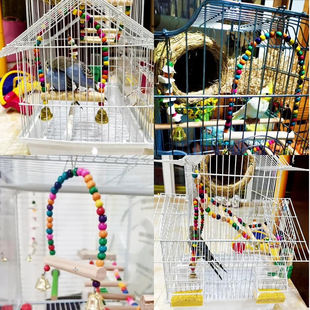 مجموعه اسباب بازی پرندگان، لوازم جانبی قفس پرندگان رنگارنگ با تاب، اسباب بازی های جویدنی، نردبان، تخت آویز و آینه برای طوطی ها، مرغ عشق ها، عروس هلندی ها، کانورها، مرغ های عشق، فنچ ها، پاراکیت ها و ماکائوها (9 تکه، پرندگان-A) مجموعه اسباب بازی پرندگان، لوازم جانبی قفس پرندگان رنگارنگ با تاب، اسباب بازی های جویدنی، نردبان، تخت آویز و آینه برای طوطی ها، مرغ عشق ها، عروس هلندی ها، کانورها، مرغ های عشق، فنچ ها، پاراکیت ها و ماکائوها (9 تکه، پرندگان-A)