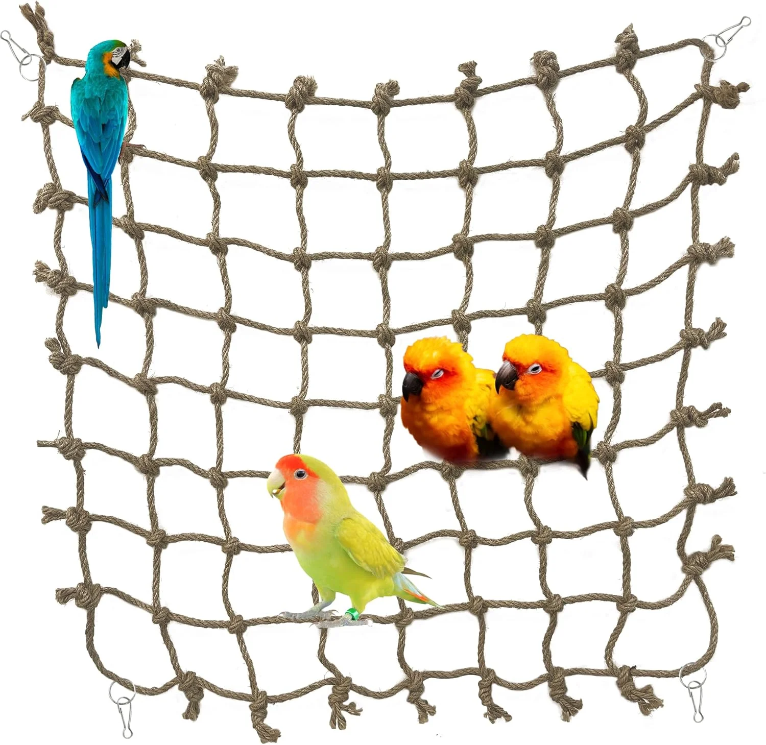 تور طناب نوردی طوطی مدل Jungle Fever، اسباب بازی مناسب برای حیوانات کوچک مانند مرغ عشق، فنچ، باجریگار، کانور و عروس هلندی (سایز بزرگ 60x60 سانتی متر) تور طناب نوردی طوطی مدل Jungle Fever، اسباب بازی مناسب برای حیوانات کوچک مانند مرغ عشق، فنچ، باجریگار، کانور و عروس هلندی (سایز بزرگ 60x60 سانتی متر)
