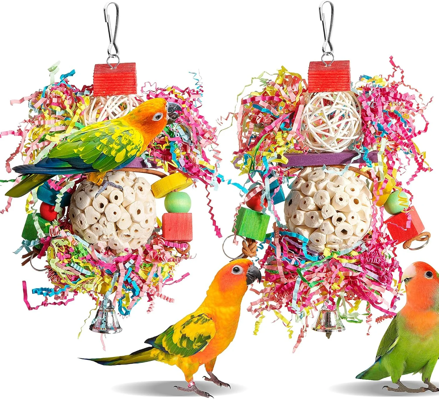 اسباب بازی پرندگان، اسباب بازی های جویدنی پرندگان، اسباب بازی خردکن رنگارنگ، اسباب بازی های جویدنی آویزان برای طوطی برزیلی، توپ نرم طبیعی سولا برای جستجوی غذا برای طوطی های کوچک و متوسط، طوطی های کانور، عروس هلندی، کاکادو، طوطی آمازون اسباب بازی پرندگان، اسباب بازی های جویدنی پرندگان، اسباب بازی خردکن رنگارنگ، اسباب بازی های جویدنی آویزان برای طوطی برزیلی، توپ نرم طبیعی سولا برای جستجوی غذا برای طوطی های کوچک و متوسط، طوطی های کانور، عروس هلندی، کاکادو، طوطی آمازون