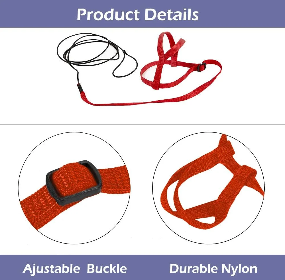 بند و افسار طوطی نایلونی قابل تنظیم CIEOVO SZSJBK با طراحی ضد گاز گرفتن، 1.8 متر (S)