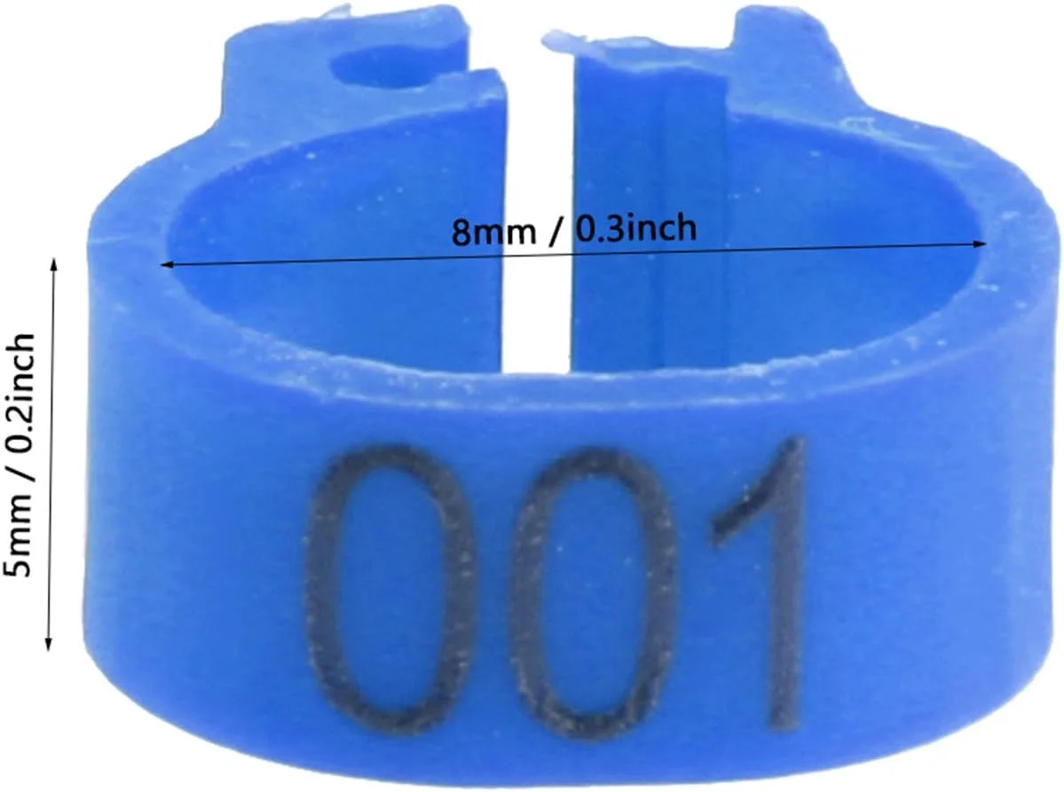 حلقه پای کبوتر، 100 عدد حلقه پلاستیکی پا کبوتر در 6 رنگ مختلف، مناسب پرندگان بالغ و کبوتر نامه بر (آبی نفتی)