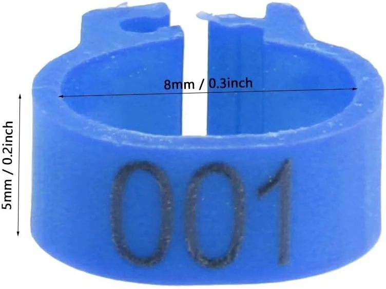 حلقه پای کبوتر، 100 عدد حلقه پلاستیکی پا کبوتر در 6 رنگ مختلف، مناسب پرندگان بالغ و کبوتر نامه بر (آبی نفتی)