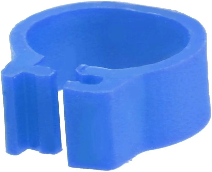 حلقه پای کبوتر Clasken، 100 عدد حلقه پلاستیکی پا کبوتر در 6 رنگ مختلف، مناسب برای کبوترهای بالغ (آبی تیره)