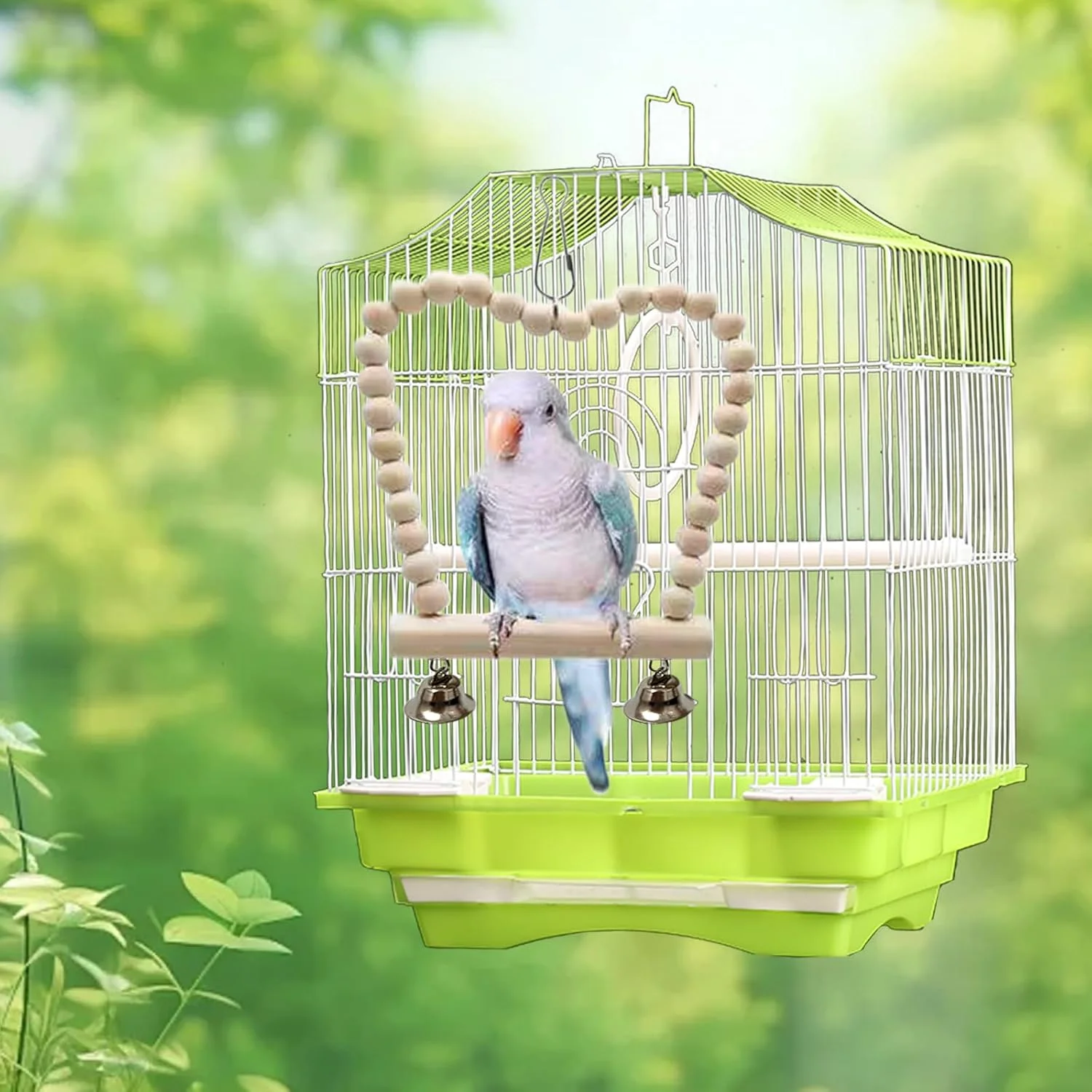 اسباب بازی های تاب پرنده، بسته 9 عددی اسباب بازی های جویدنی آویزان طوطی، نردبان های صعودی تاب، اسباب بازی های قفس پرندگان چوبی برای عروس هلندی، کانور، طوطی های کوچک، ماکائو، پاراکیت، فنچ، مرغ عشق، پرندگان عشق