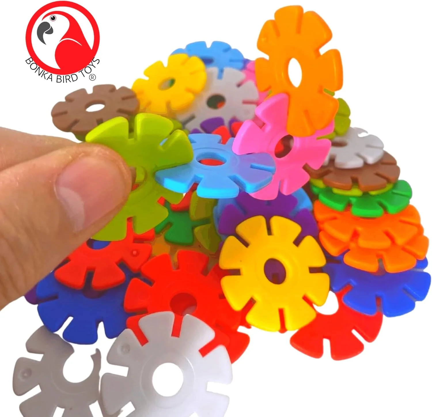 اسباب بازی پرندگان بونکا مدل 3839 دانه های برف گرد، بسته 50 عددی، قطر 1 اینچ