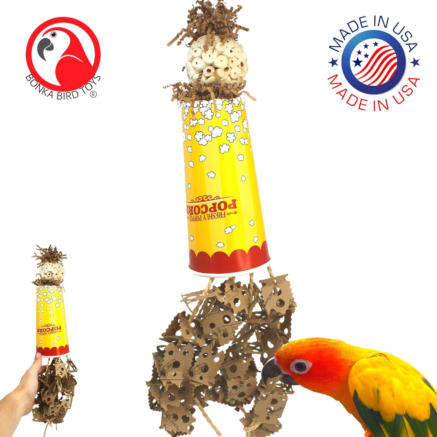 اسباب بازی پرنده متوسط بزرگ Bonka Bird Toys 2322 مدل Popcorn Crumble، اسباب بازی جویدنی از جنس کاغذ پاپ کورن، مقوا، طناب، سولا و آتا مناسب برای آمازون ها، کانورها، کاسکوهای آفریقایی و سایر پرندگان مشابه اسباب بازی پرنده متوسط بزرگ Bonka Bird Toys 2322 مدل Popcorn Crumble، اسباب بازی جویدنی از جنس کاغذ پاپ کورن، مقوا، طناب، سولا و آتا مناسب برای آمازون ها، کانورها، کاسکوهای آفریقایی و سایر پرندگان مشابه