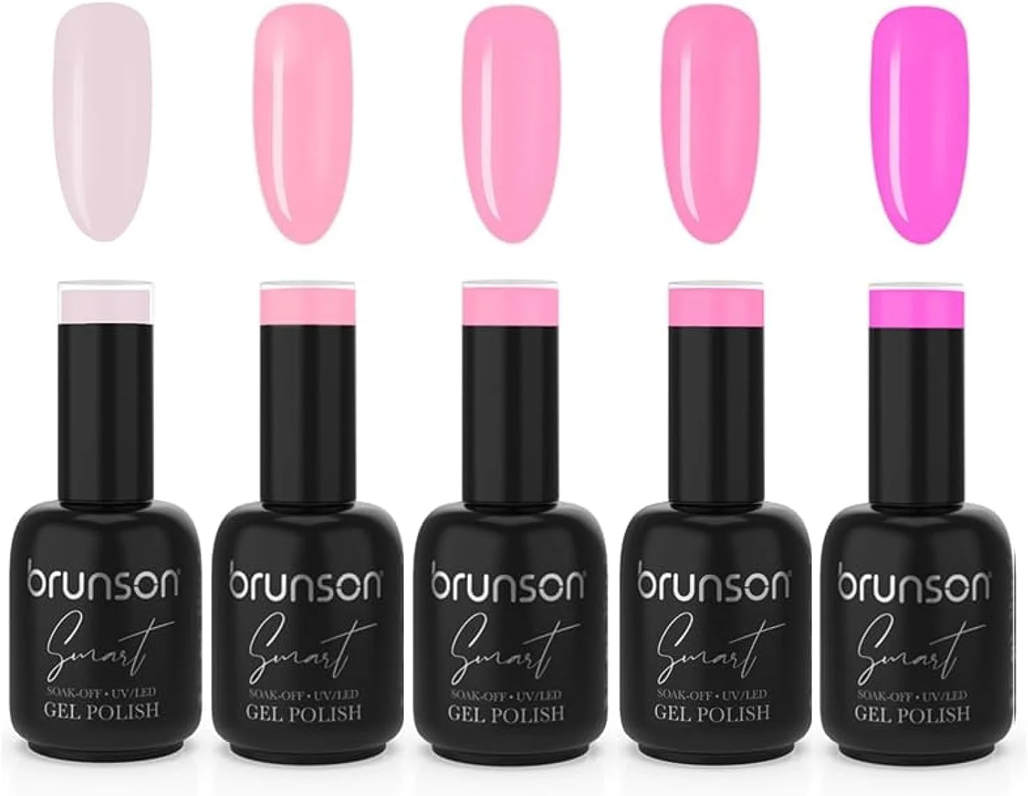 لاک ژل برانسون، ست لاک ژل UV همراه با بیس کت، تاپ کت براق و تاپ کت مات، کیت استارتر لاک ژل UV برای طراحی ناخن