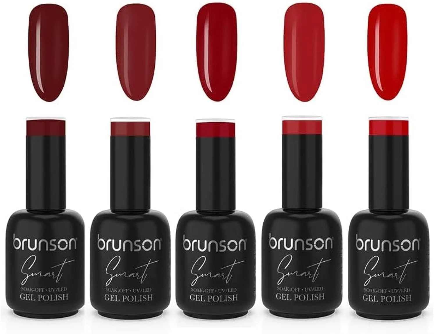 لاک ژل برانسون، ست لاک ژل UV همراه با بیس کت و تاپ کت براق و تاپ کت مات، کیت استارتر لاک ژل UV Soak Off برای طراحی ناخن