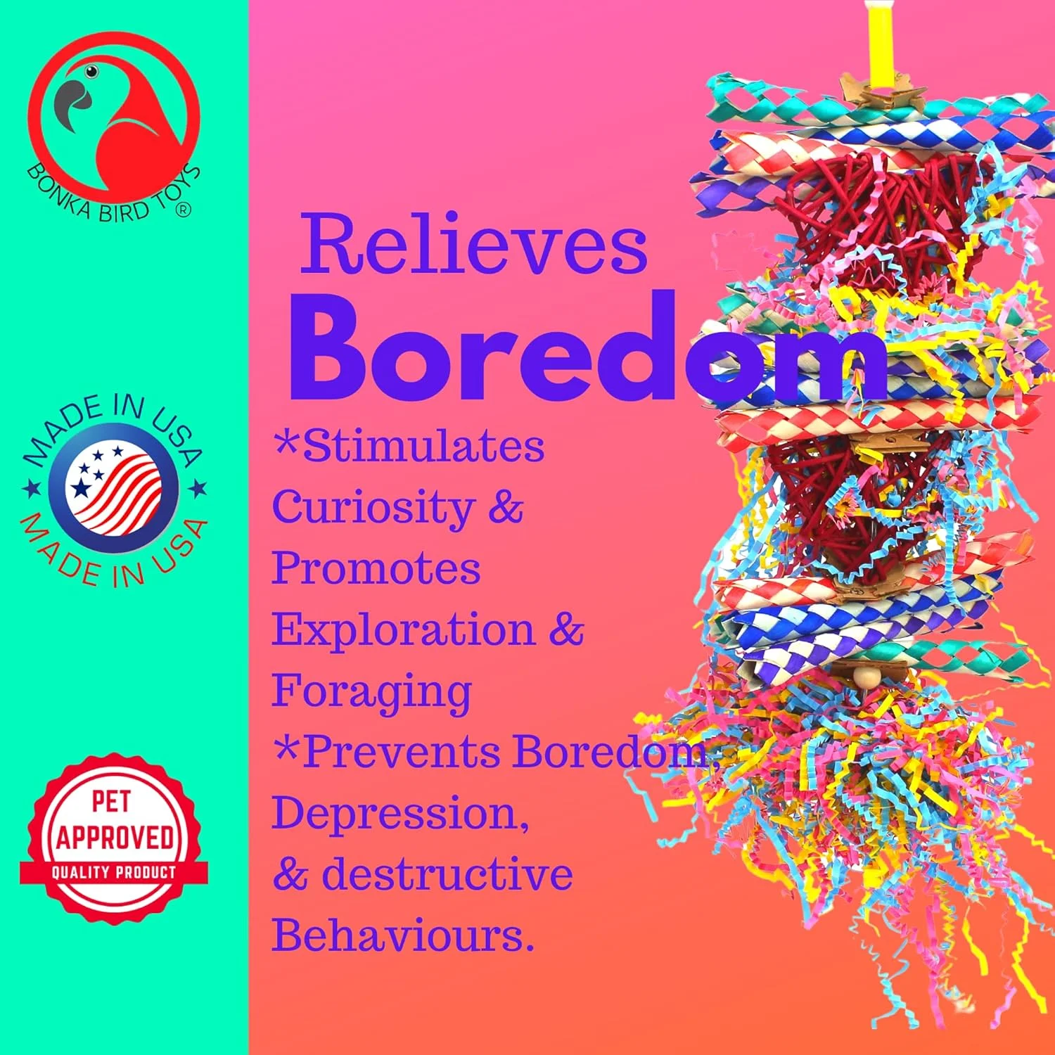 اسباب بازی پرندگان بونکا مدل Duo Foraging Heart Star Shred، مناسب قفس طوطی، عروس هلندی، کاسکو، کانور، چند رنگ 1042 اسباب بازی پرندگان بونکا مدل Duo Foraging Heart Star Shred، مناسب قفس طوطی، عروس هلندی، کاسکو، کانور، چند رنگ 1042