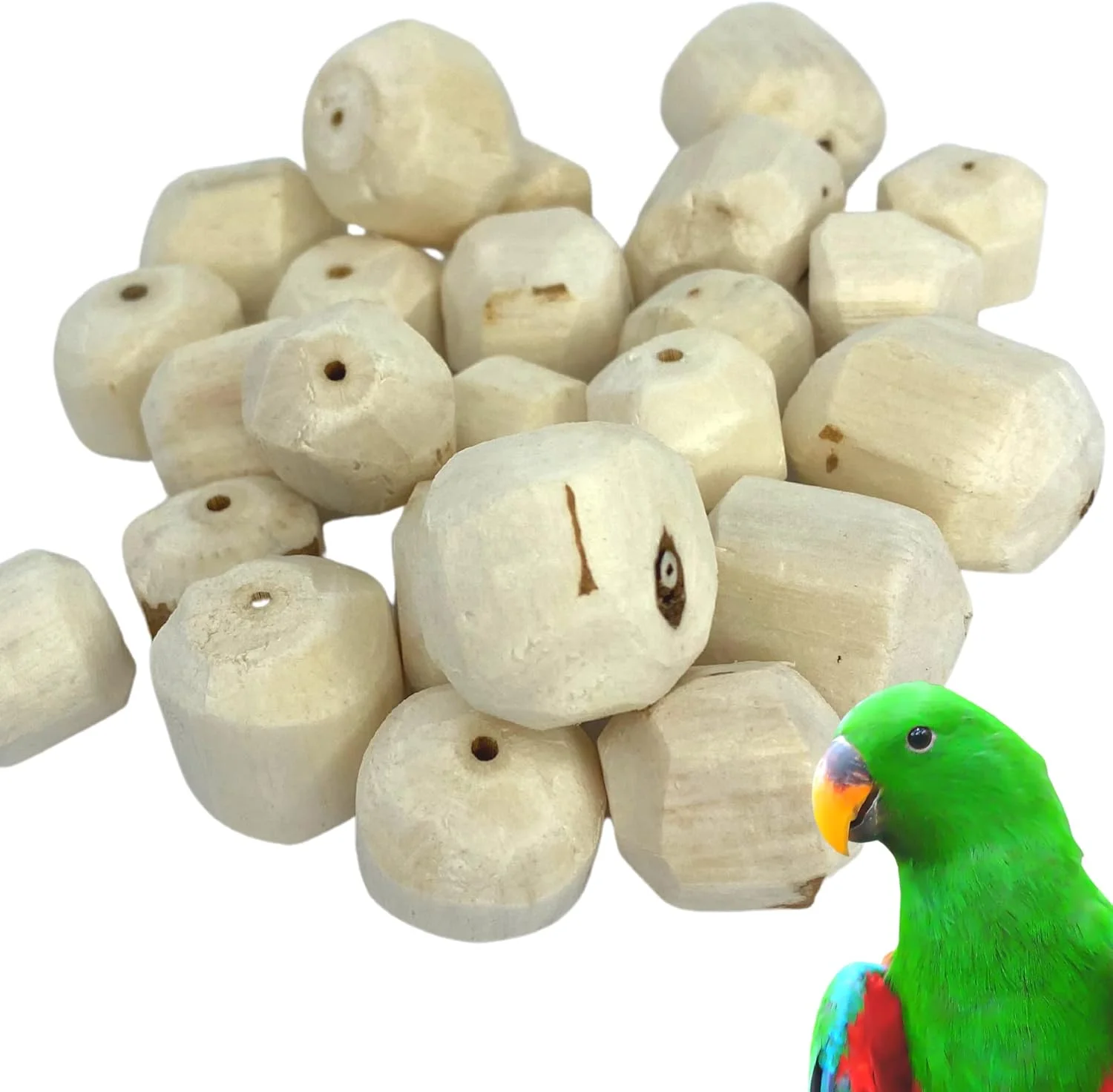 اسباب بازی پرندگان بونکا مدل 3383 بسته 24 عددی سنگ های سولا، قطعه ای برای ساخت اسباب بازی، جویدنی طبیعی و خوراکی برای طوطی برزیلی، عروس هلندی، مرغ عشق و سایر پرندگان با اندازه مشابه