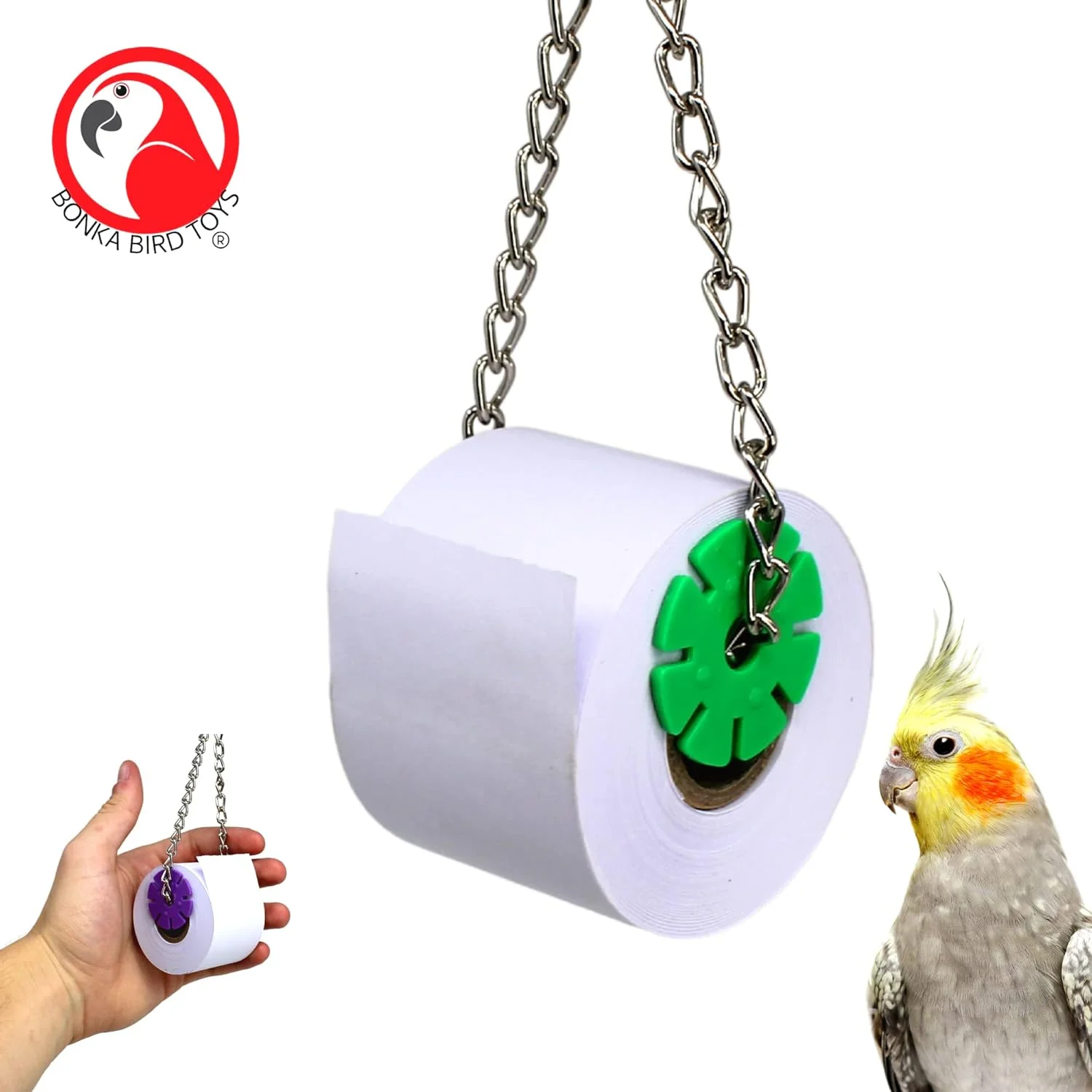 اسباب بازی پرندگان Bonka Bird Toys 2310 Mini Shred Roller، رول کاغذی جویدنی آویزان برای جستجوی غذا، دیسک های پلاستیکی، مناسب برای عروس هلندی، مرغ عشق، کانور و سایر پرندگان با اندازه مشابه اسباب بازی پرندگان Bonka Bird Toys 2310 Mini Shred Roller، رول کاغذی جویدنی آویزان برای جستجوی غذا، دیسک های پلاستیکی، مناسب برای عروس هلندی، مرغ عشق، کانور و سایر پرندگان با اندازه مشابه