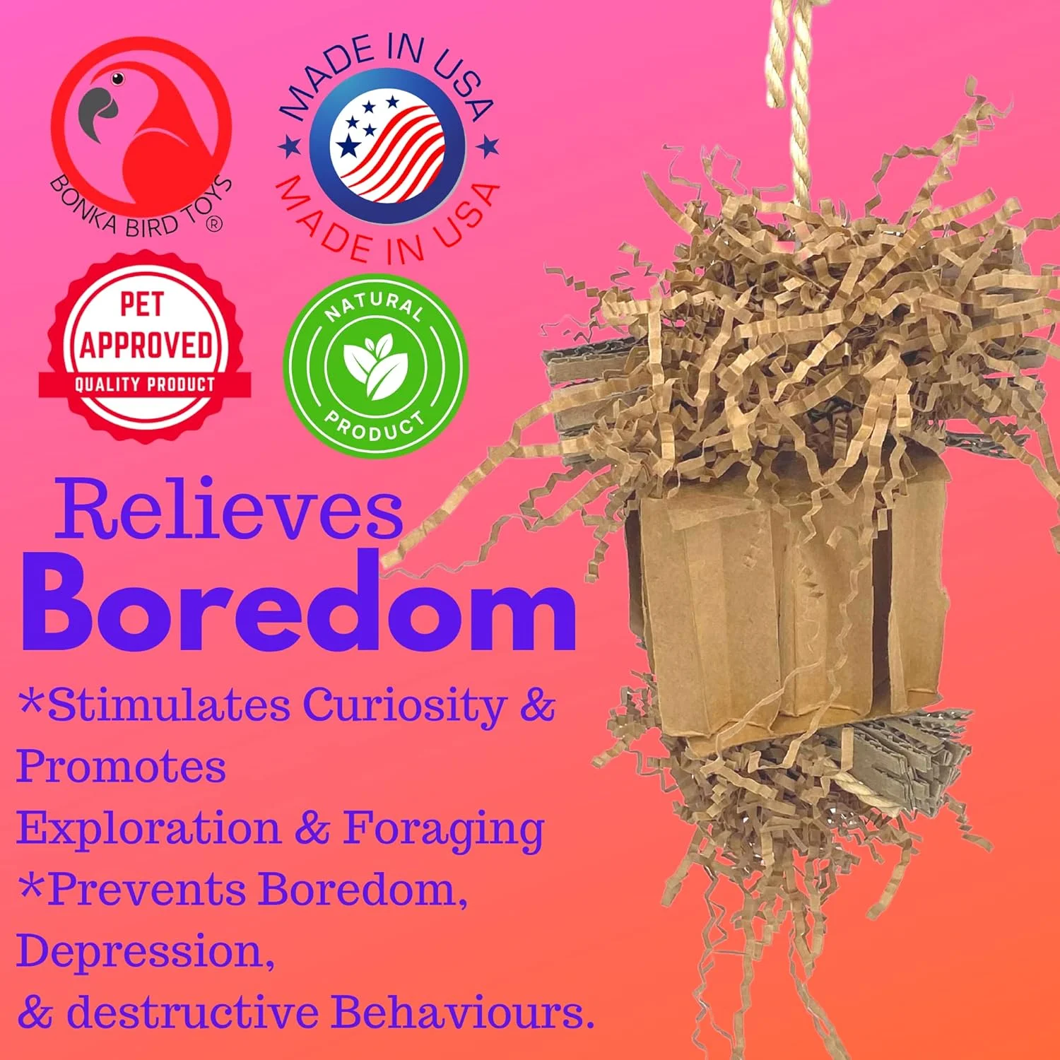 اسباب بازی پرنده بونکا مدل 3857 Shreddy Eddy متوسط، اسباب بازی مقوایی خرد کردنی مناسب برای پرندگان کوچک و متوسط، کاغذ چروک، مناسب برای عروس هلندی، مرغ عشق، کاسکو و سایر پرندگان مشابه اسباب بازی پرنده بونکا مدل 3857 Shreddy Eddy متوسط، اسباب بازی مقوایی خرد کردنی مناسب برای پرندگان کوچک و متوسط، کاغذ چروک، مناسب برای عروس هلندی، مرغ عشق، کاسکو و سایر پرندگان مشابه