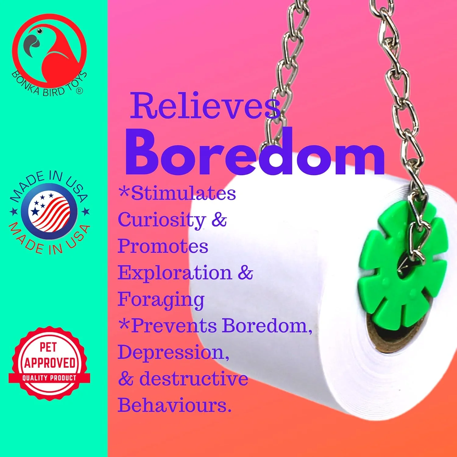 اسباب بازی پرندگان Bonka Bird Toys 2310 Mini Shred Roller، رول کاغذی جویدنی آویزان برای جستجوی غذا، دیسک های پلاستیکی، مناسب برای عروس هلندی، مرغ عشق، کانور و سایر پرندگان با اندازه مشابه اسباب بازی پرندگان Bonka Bird Toys 2310 Mini Shred Roller، رول کاغذی جویدنی آویزان برای جستجوی غذا، دیسک های پلاستیکی، مناسب برای عروس هلندی، مرغ عشق، کانور و سایر پرندگان با اندازه مشابه