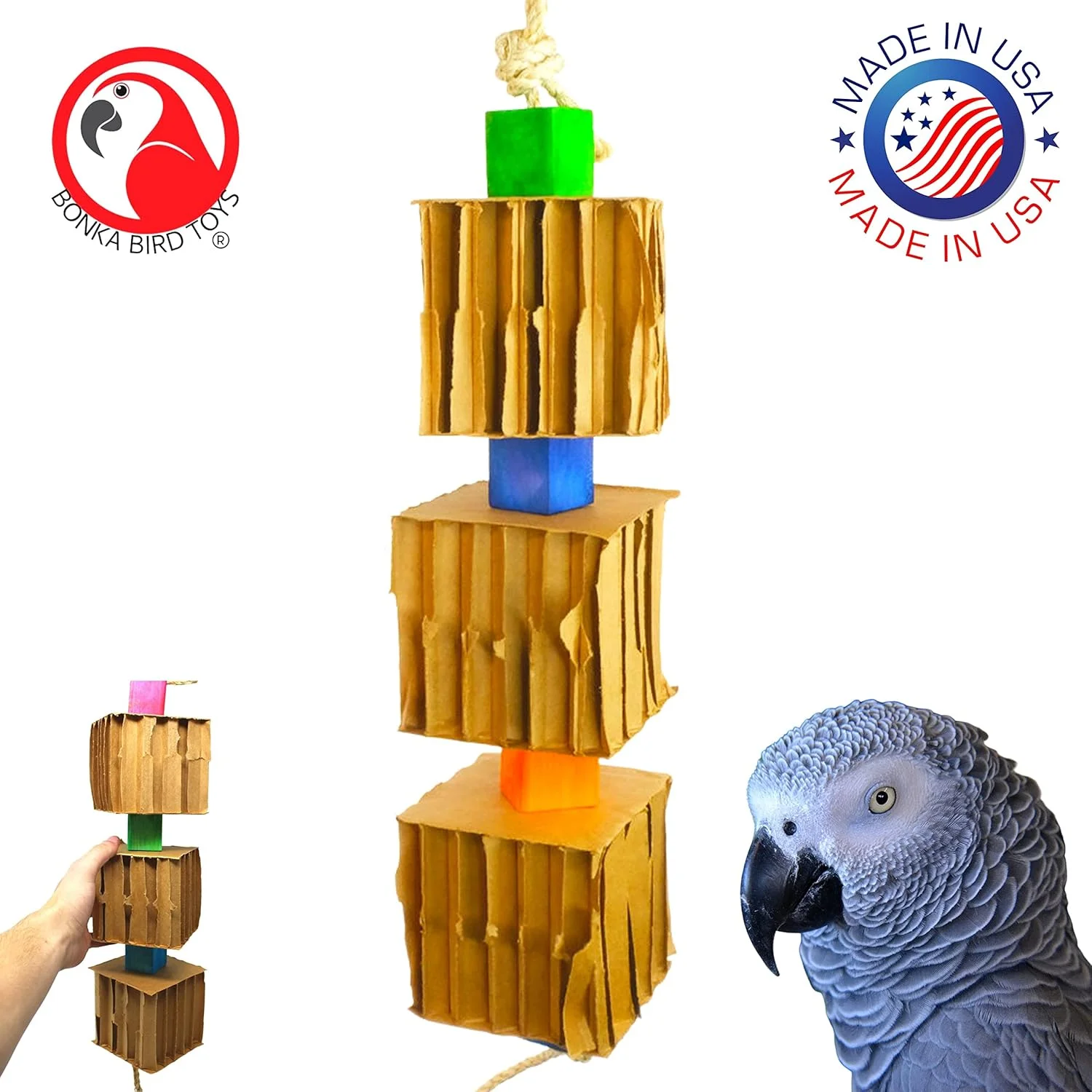 اسباب بازی پرنده بزرگ سه تایی بلوک و مکعب Bonka Bird Toys 3749، مناسب برای طوطی خاکستری آفریقایی آمازون اسباب بازی پرنده بزرگ سه تایی بلوک و مکعب Bonka Bird Toys 3749، مناسب برای طوطی خاکستری آفریقایی آمازون