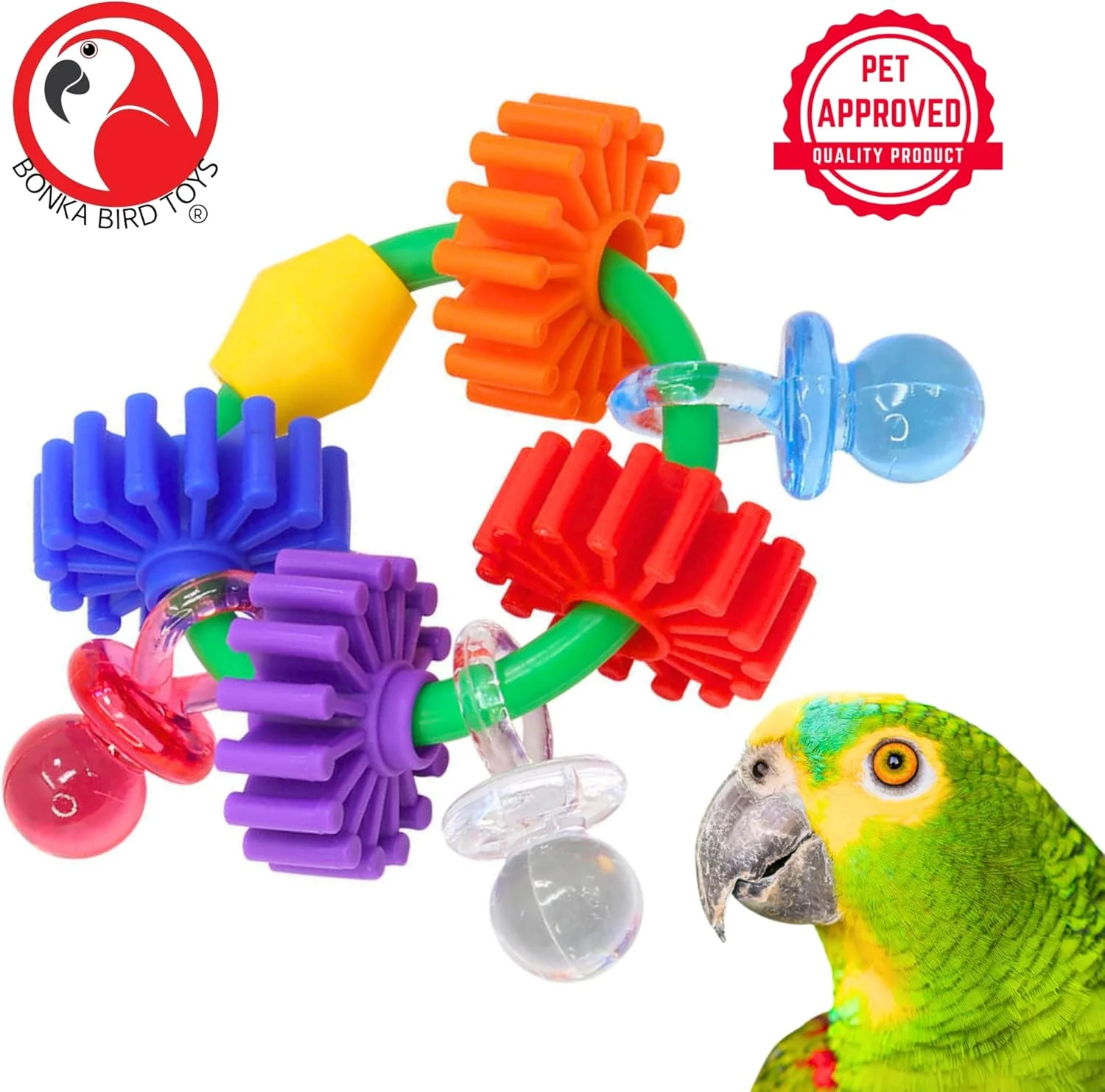 اسباب بازی پرندگان Bonka مدل 3608 حلقه دنده ای، اسباب بازی پا و چنگال مناسب برای طوطی برزیلی و کاسکو اسباب بازی پرندگان Bonka مدل 3608 حلقه دنده ای، اسباب بازی پا و چنگال مناسب برای طوطی برزیلی و کاسکو