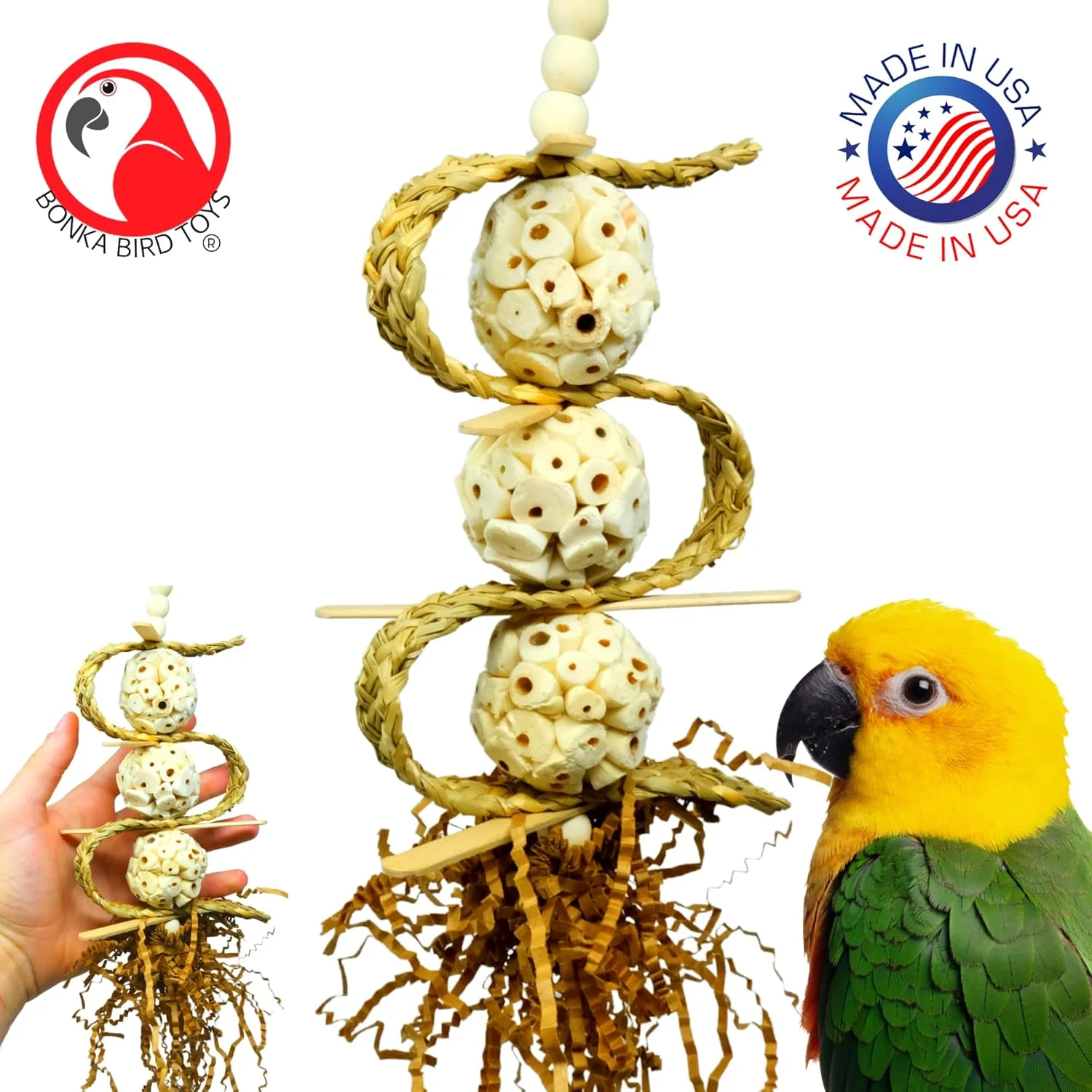 اسباب بازی پرنده بونکا مدل 2552 Sola Chewballicious، اسباب بازی طبیعی خرد کردنی متوسط برای قفس طوطی، عروس هلندی، مرغ عشق، کانور و پرندگان مشابه اسباب بازی پرنده بونکا مدل 2552 Sola Chewballicious، اسباب بازی طبیعی خرد کردنی متوسط برای قفس طوطی، عروس هلندی، مرغ عشق، کانور و پرندگان مشابه