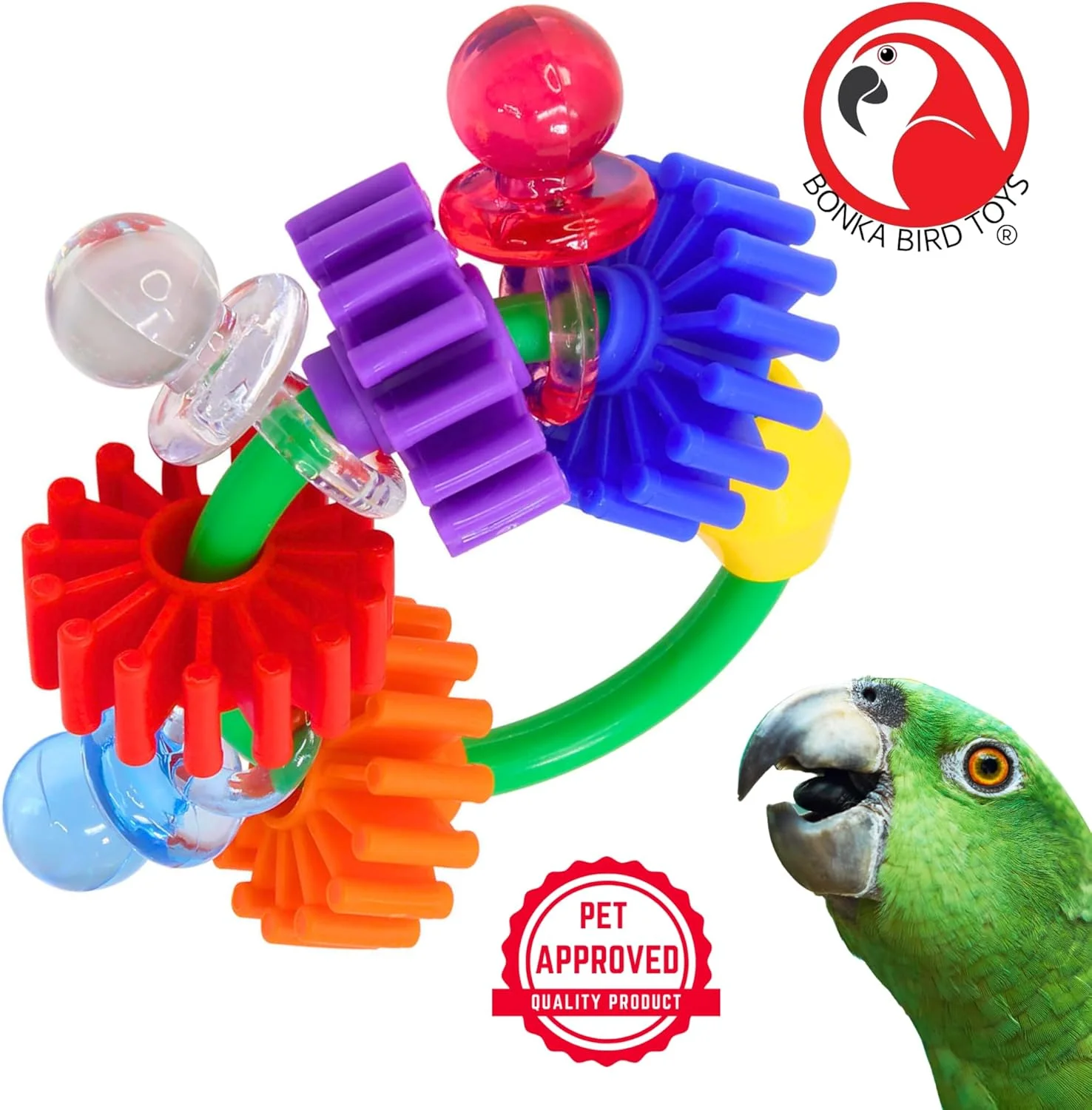 اسباب بازی پرندگان Bonka مدل 3608 حلقه دنده ای، اسباب بازی پا و چنگال مناسب برای طوطی برزیلی و کاسکو اسباب بازی پرندگان Bonka مدل 3608 حلقه دنده ای، اسباب بازی پا و چنگال مناسب برای طوطی برزیلی و کاسکو