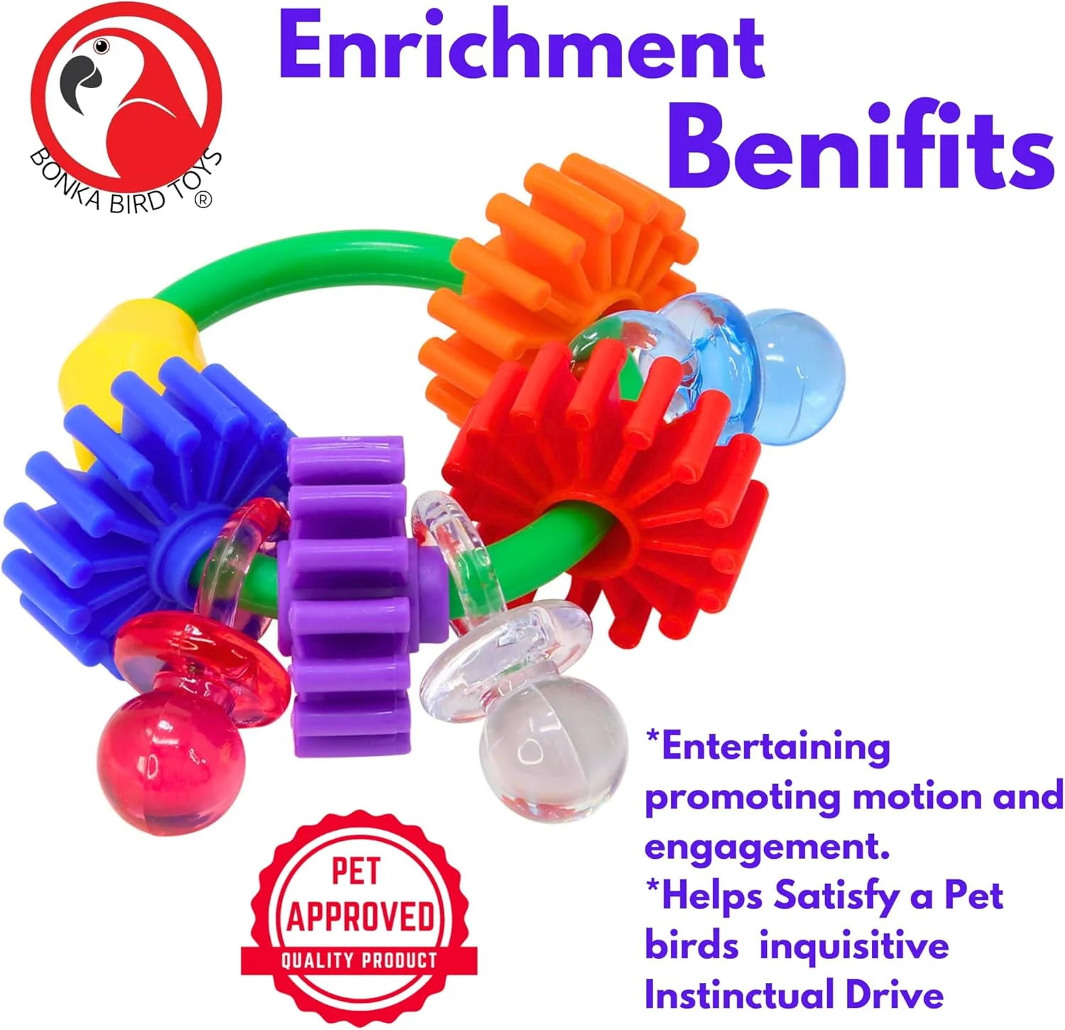 اسباب بازی پرندگان Bonka مدل 3608 حلقه دنده ای، اسباب بازی پا و چنگال مناسب برای طوطی برزیلی و کاسکو اسباب بازی پرندگان Bonka مدل 3608 حلقه دنده ای، اسباب بازی پا و چنگال مناسب برای طوطی برزیلی و کاسکو