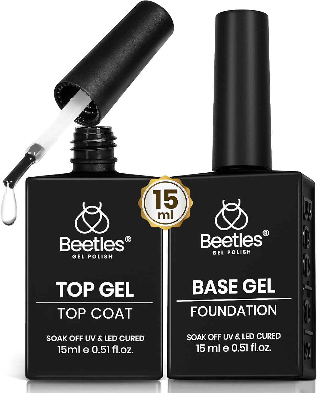 مجموعه لاک ژل بیس و تاپ کت بدون نیاز به پاک کردن Beetles - دو عدد 15 میلی لیتر، فوق العاده براق و ماندگاری طولانی، نیاز به لامپ UV/LED، هدیه طراحی ناخن پاییزی هالووین مجموعه لاک ژل بیس و تاپ کت بدون نیاز به پاک کردن Beetles - دو عدد 15 میلی لیتر، فوق العاده براق و ماندگاری طولانی، نیاز به لامپ UV/LED، هدیه طراحی ناخن پاییزی هالووین