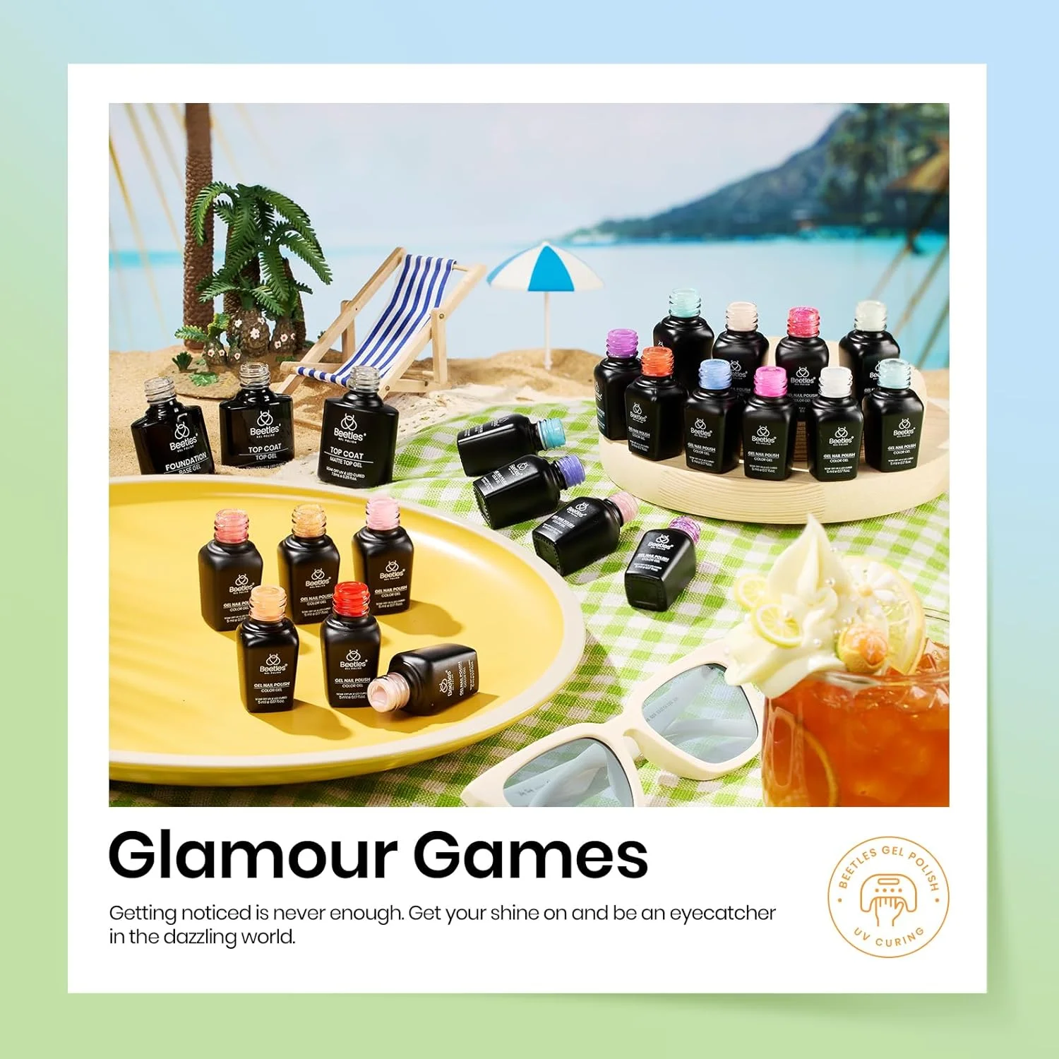 ست لاک ژل 23 عددی Beetles با لاک پایه و روکش، مجموعه Glamour Games رنگ های بهاری و تابستانی پاستلی، صورتی، بنفش، نارنجی، مناسب طراحی ناخن، هدیه ای برای دختران، ست مانیکور ست لاک ژل 23 عددی Beetles با لاک پایه و روکش، مجموعه Glamour Games رنگ های بهاری و تابستانی پاستلی، صورتی، بنفش، نارنجی، مناسب طراحی ناخن، هدیه ای برای دختران، ست مانیکور