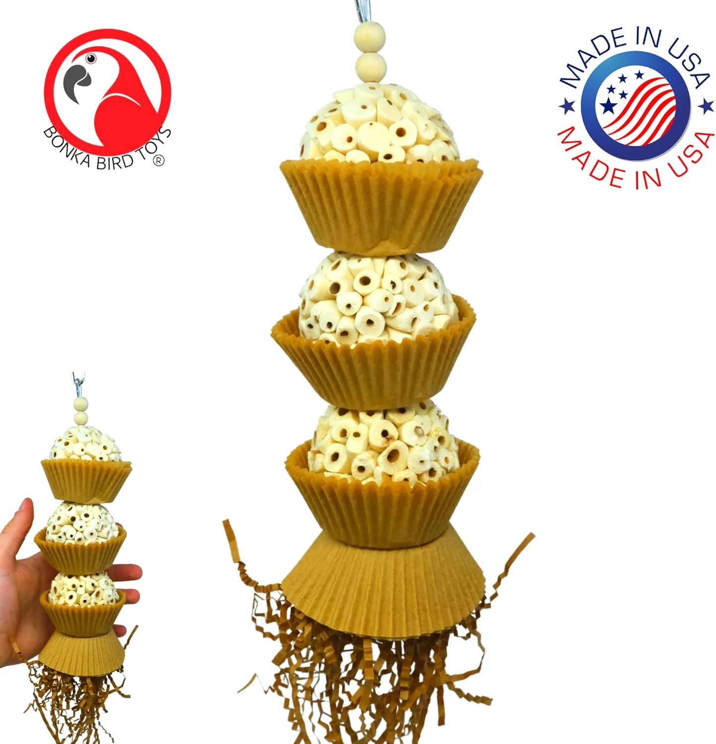 اسباب بازی پرنده بونکا 1931N سه کیک طبیعی، جویدنی، خرد کردنی و مناسب جستجوی غذا برای قفس طوطی، کانور، آمازون، پیونوس و پرندگان مشابه اسباب بازی پرنده بونکا 1931N سه کیک طبیعی، جویدنی، خرد کردنی و مناسب جستجوی غذا برای قفس طوطی، کانور، آمازون، پیونوس و پرندگان مشابه