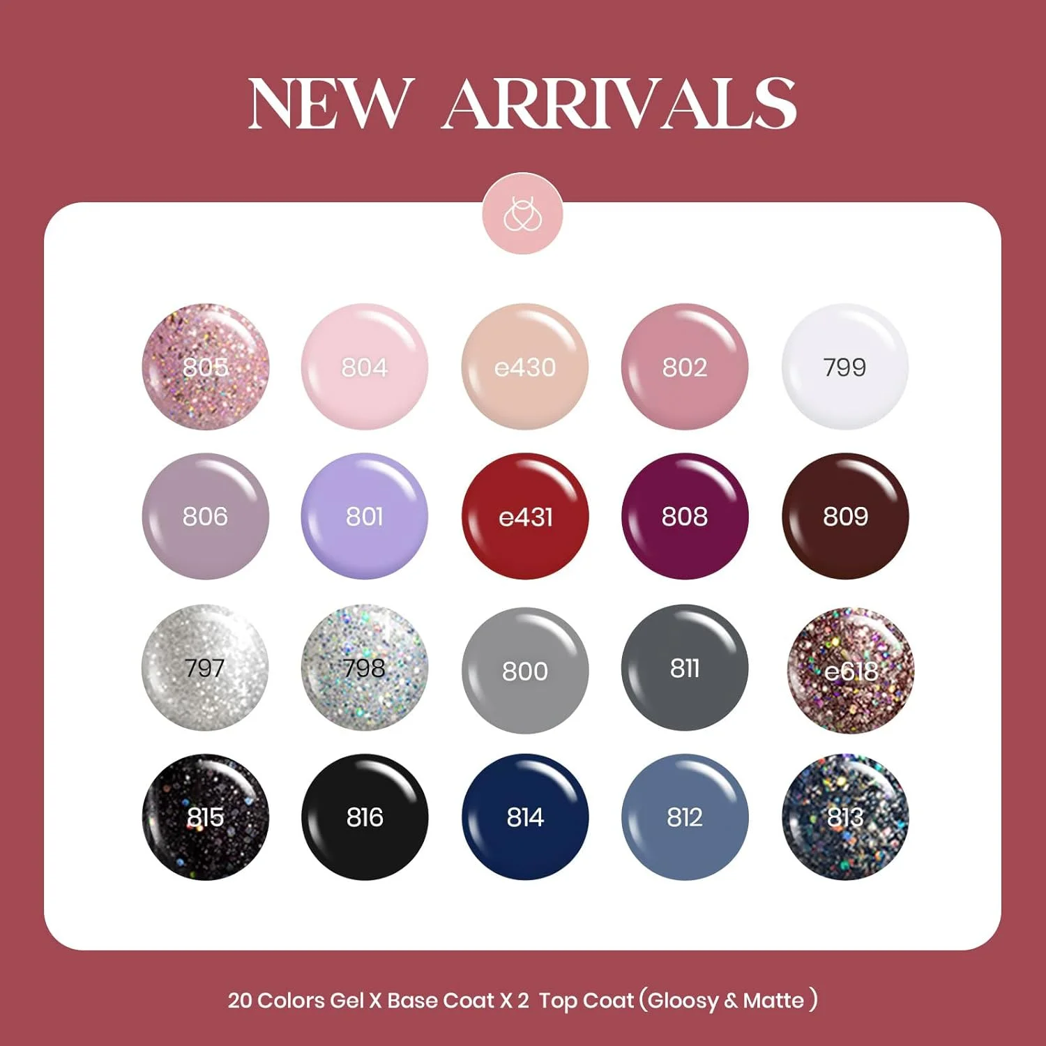 ست لاک ژل 23 عددی کریسمس بیتلز به همراه 3 عدد بیس کت، تاپ کت مات و براق، کیت لاک ژل اکلیلی صورتی خاکستری آبی شرابی، کیت مدرن موس، لاک ژل یو وی مناسب هدیه کریسمس برای زنان و دختران