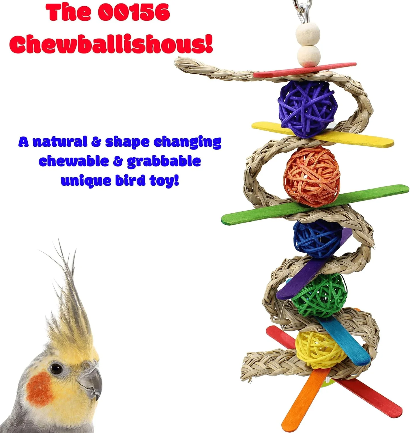 اسباب بازی پرنده بونکا مدل 00156 Chewballishous، اسباب بازی قفس طوطی، قفس، طبیعی، مناسب عروس هلندی و طوطی های کوچک، محصول با کیفیت دست ساز آمریکا اسباب بازی پرنده بونکا مدل 00156 Chewballishous، اسباب بازی قفس طوطی، قفس، طبیعی، مناسب عروس هلندی و طوطی های کوچک، محصول با کیفیت دست ساز آمریکا