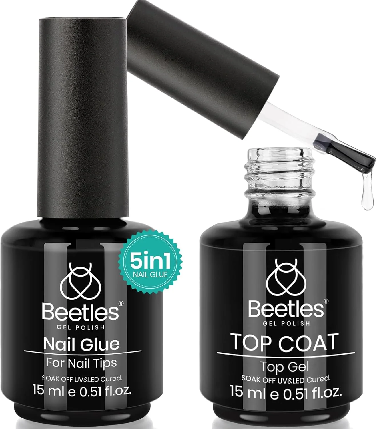 لاک ژل Beetles 5 در 1 چسب ناخن و تاپ کت بدون نیاز به تمیز کردن 2 عددی 15 میلی لیتر برای اکستنشن آسان ناخن، ژل LED Soak Off با روکش براق و ماندگاری طولانی لاک ژل Beetles 5 در 1 چسب ناخن و تاپ کت بدون نیاز به تمیز کردن 2 عددی 15 میلی لیتر برای اکستنشن آسان ناخن، ژل LED Soak Off با روکش براق و ماندگاری طولانی