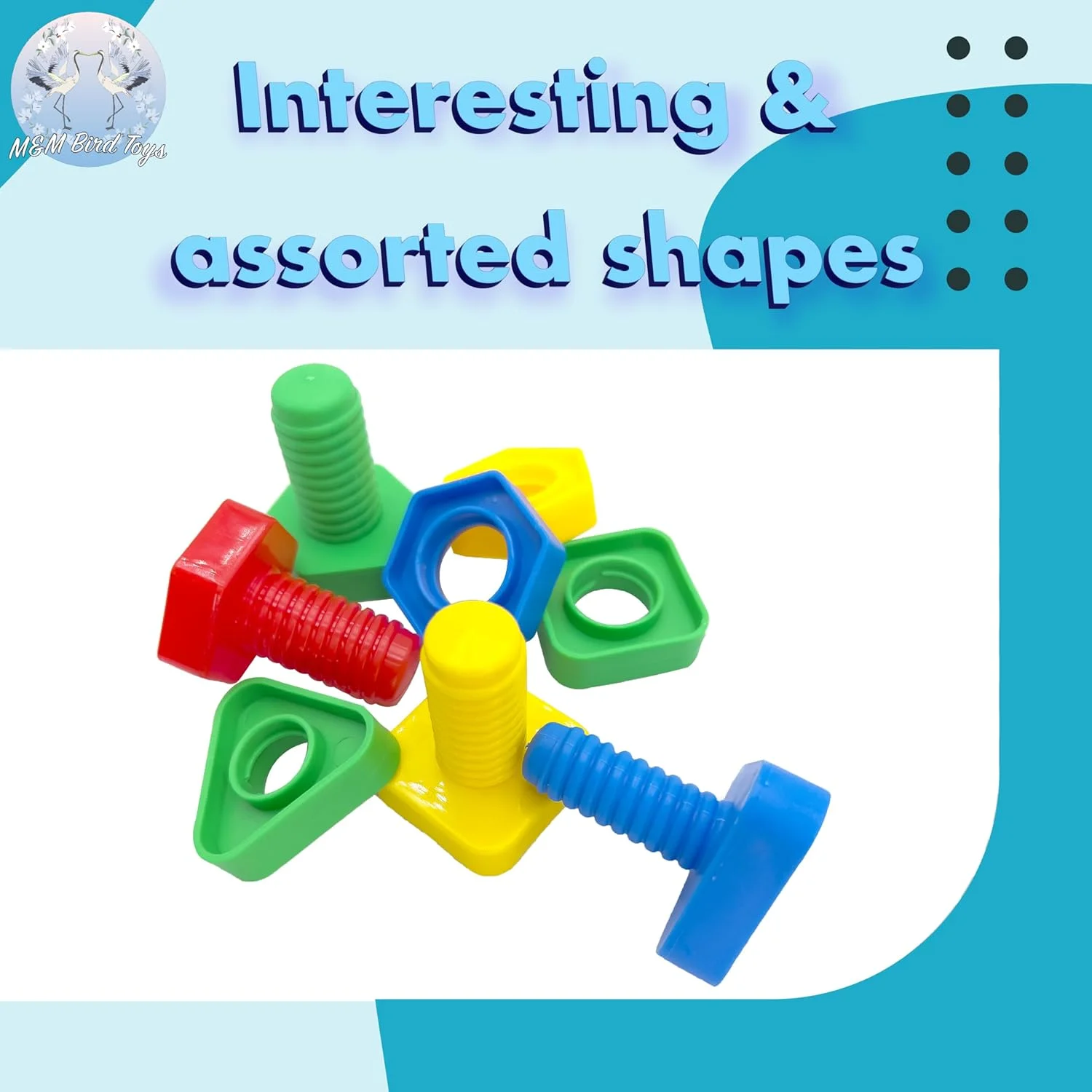 پیچ و مهره های جامبو پرندگان مدل 1059 بسته 4 عددی، اسباب بازی های M&M Bird Toys، قطعات بادوام و متنوع برای منقار و پنجه پرندگان، مناسب برای طوطی های خاکستری آفریقایی، کاکادو، آمازون، ماکائو و طوطی های متوسط پیچ و مهره های جامبو پرندگان مدل 1059 بسته 4 عددی، اسباب بازی های M&M Bird Toys، قطعات بادوام و متنوع برای منقار و پنجه پرندگان، مناسب برای طوطی های خاکستری آفریقایی، کاکادو، آمازون، ماکائو و طوطی های متوسط