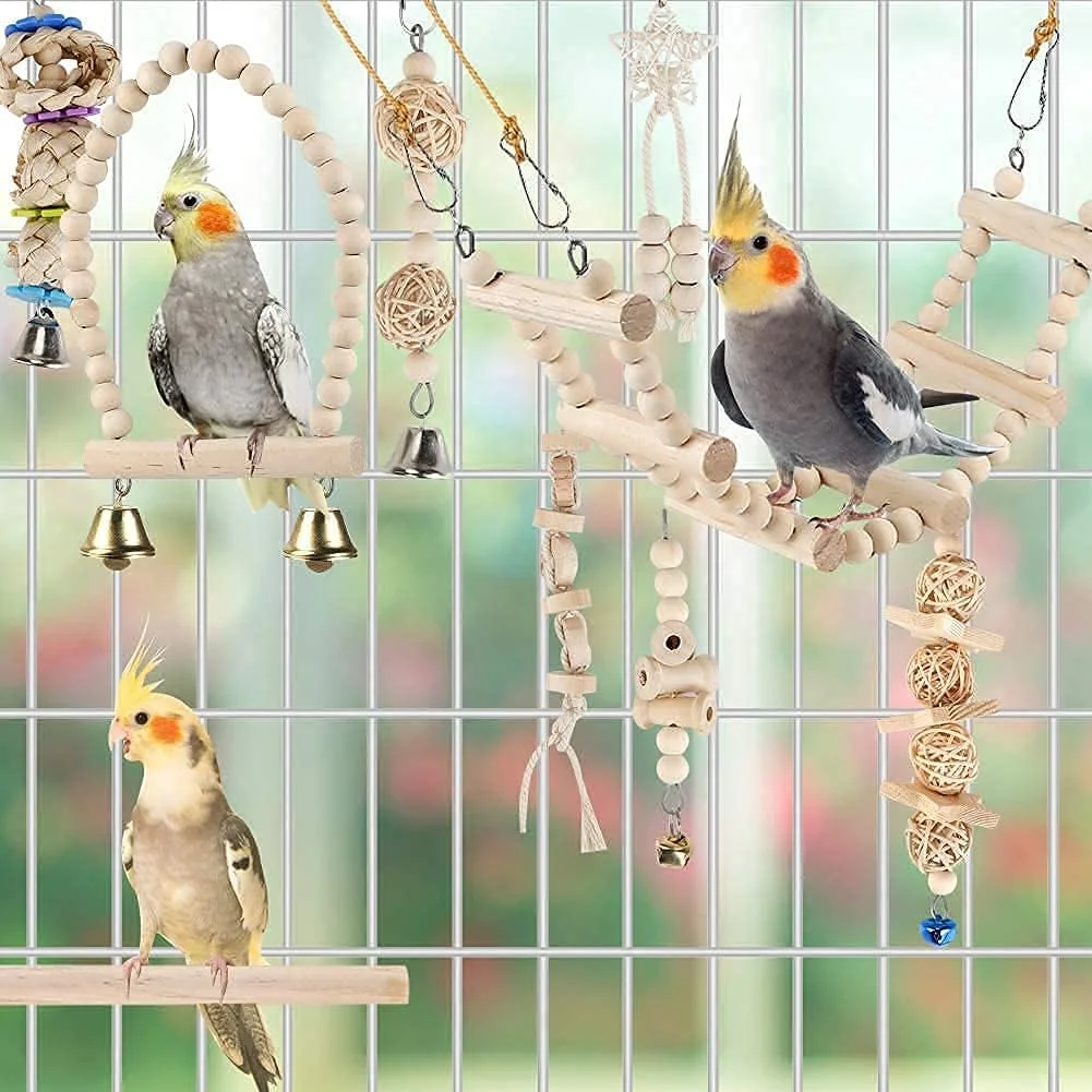 اسباب بازی های تاب طوطی پرنده، اسباب بازی های قفس پرنده نردبان صعودی هاموک نشیمنگاه آویزان برای باجریگار، پاراکیت، کانور، کوکاتیل، مینا، مرغ عشق، فنچ و سایر پرندگان کوچک تا متوسط اسباب بازی های تاب طوطی پرنده، اسباب بازی های قفس پرنده نردبان صعودی هاموک نشیمنگاه آویزان برای باجریگار، پاراکیت، کانور، کوکاتیل، مینا، مرغ عشق، فنچ و سایر پرندگان کوچک تا متوسط