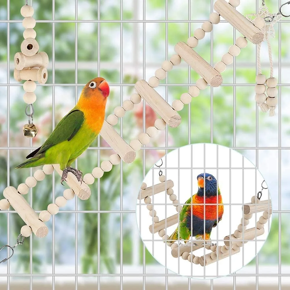 اسباب بازی های تاب طوطی پرنده، اسباب بازی های قفس پرنده نردبان صعودی هاموک نشیمنگاه آویزان برای باجریگار، پاراکیت، کانور، کوکاتیل، مینا، مرغ عشق، فنچ و سایر پرندگان کوچک تا متوسط اسباب بازی های تاب طوطی پرنده، اسباب بازی های قفس پرنده نردبان صعودی هاموک نشیمنگاه آویزان برای باجریگار، پاراکیت، کانور، کوکاتیل، مینا، مرغ عشق، فنچ و سایر پرندگان کوچک تا متوسط