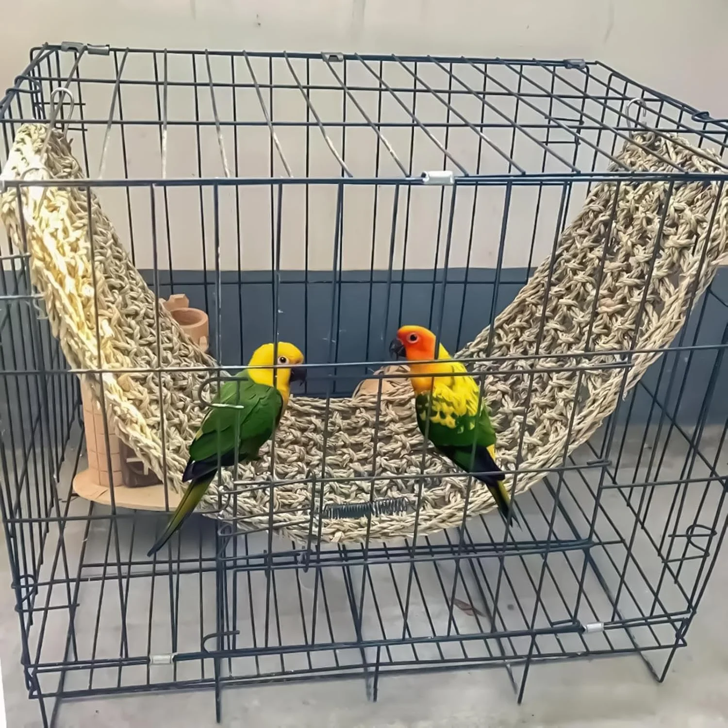 تخت آویز پرنده - تخت آویز توری بافته شده از چمن طبیعی برای طوطی - اسباب بازی های جویدنی تزئینی برای حیوانات کوچک، مرغ عشق، کانور، عروس هلندی، همستر، بالکن، پاسیو، زمین بازی، ورزش تخت آویز پرنده - تخت آویز توری بافته شده از چمن طبیعی برای طوطی - اسباب بازی های جویدنی تزئینی برای حیوانات کوچک، مرغ عشق، کانور، عروس هلندی، همستر، بالکن، پاسیو، زمین بازی، ورزش