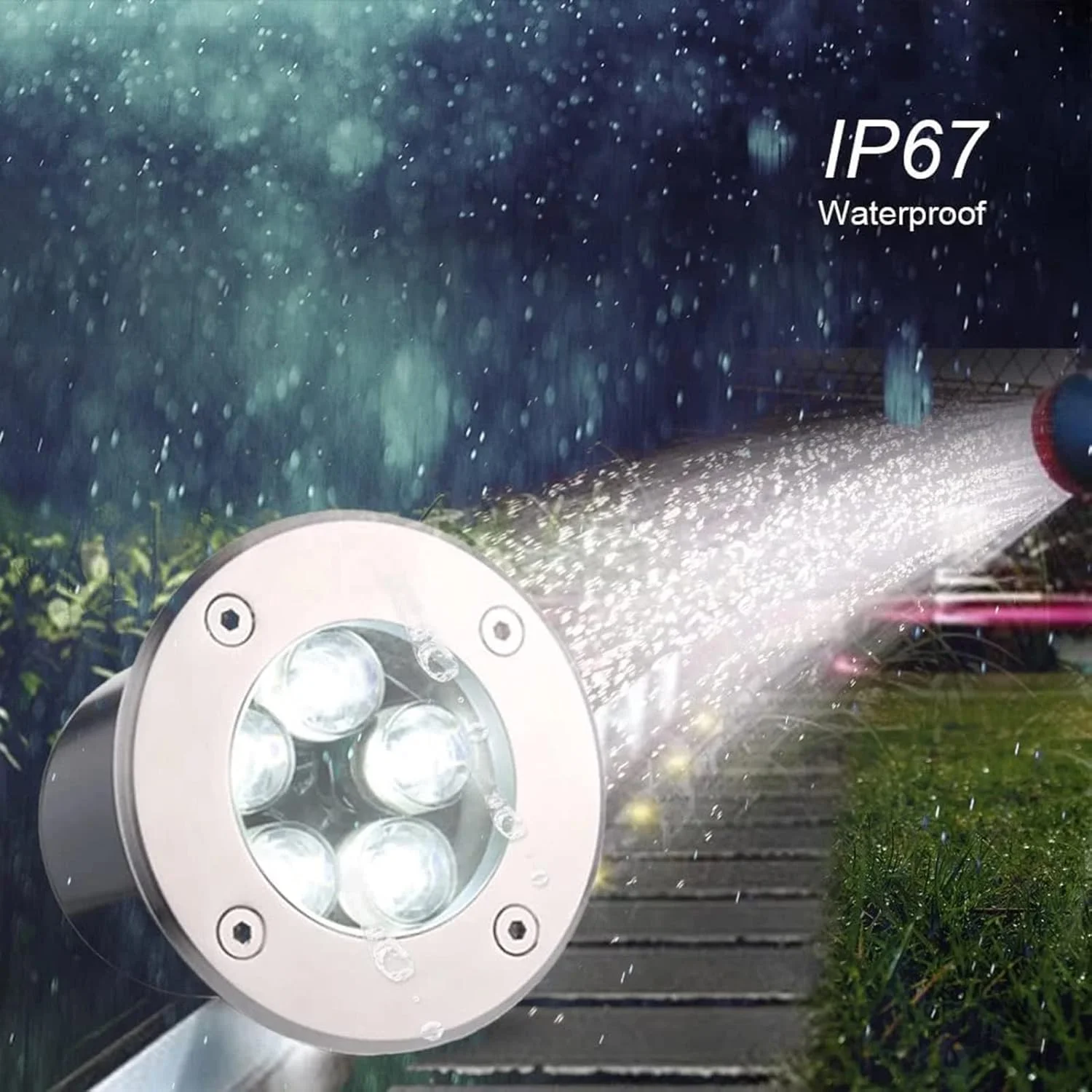 چراغ زیرزمینی LED COB 5W، چراغ چاهی، چراغ مسیر، چراغ محوطه باغ، چراغ های دفنی، نورافکن تزئینی فضای باز، ضد آب IP67 (سبز 5W)