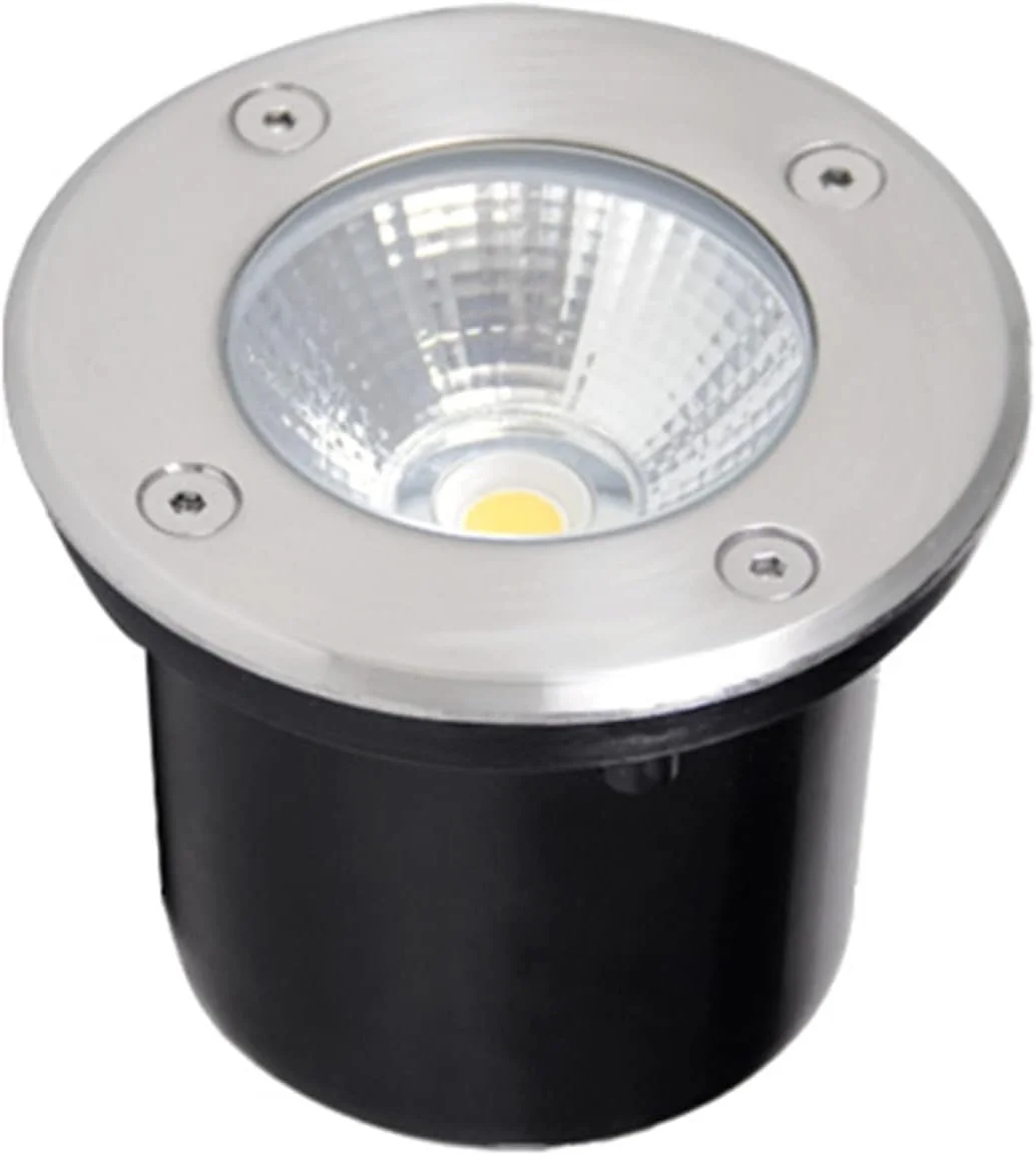 چراغ ال ای دی توکار زیرزمینی، چراغ های محوطه با ولتاژ پایین، چراغ دفنی گرد ضد آب IP65، نورافکن توکار برای مسیرهای ورودی، روشنایی فضای باز (سفید 5 وات)