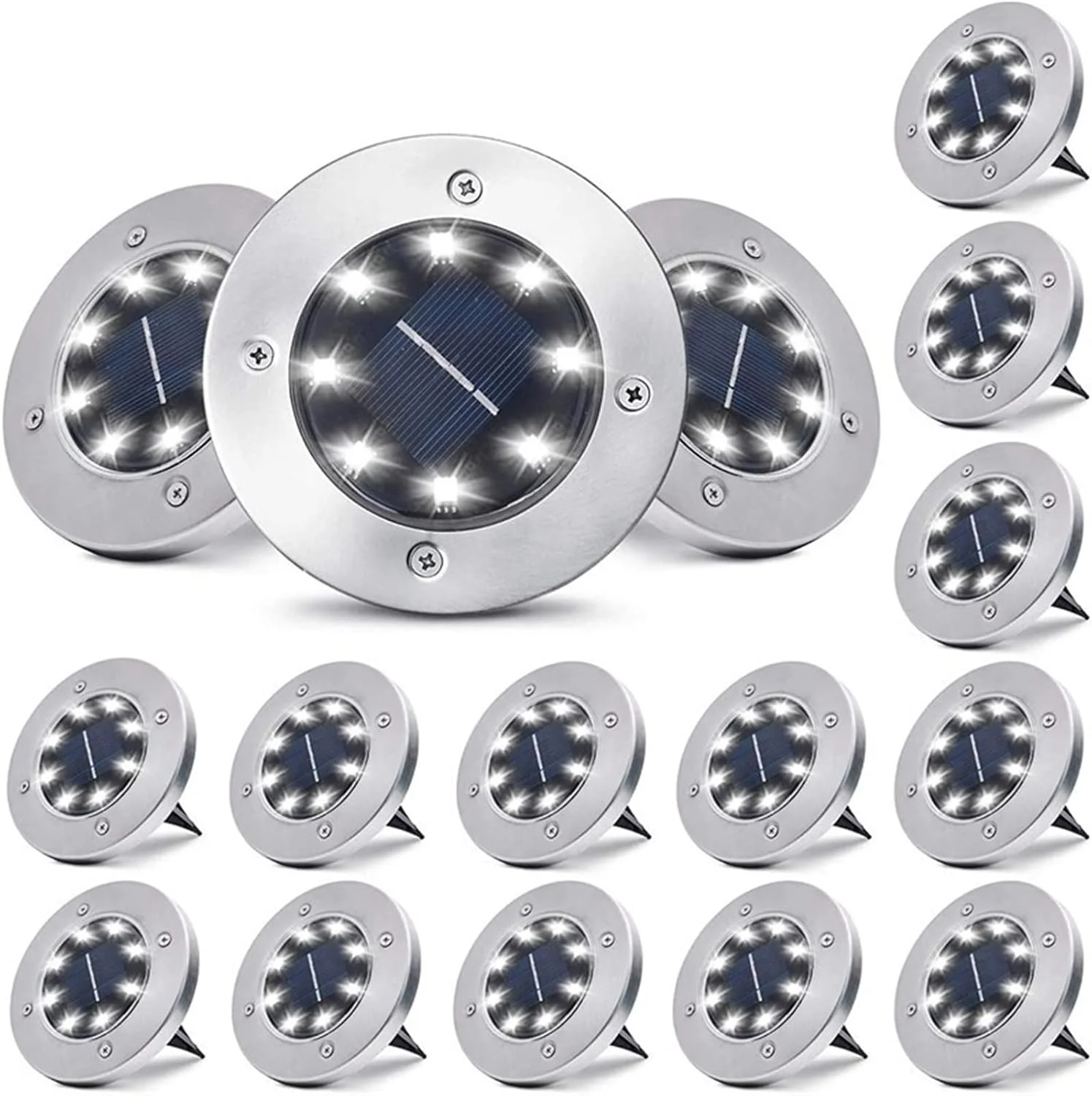 چراغ های حیاطی 8LED چراغ خورشیدی LED چراغ چمنی فضای باز چراغ خورشیدی دفن شده ضد آب مسیر کف زیرزمینی چراغ نقطه ای تزئین باغ