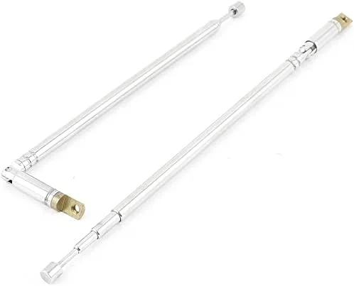 آنتن تلسکوپی تلویزیون چرخشی فولادی XYWHPGV با 4 بخش، طول 39.5 سانتی متر، 2 عدد در بسته آنتن تلسکوپی تلویزیون چرخشی فولادی XYWHPGV با 4 بخش، طول 39.5 سانتی متر، 2 عدد در بسته