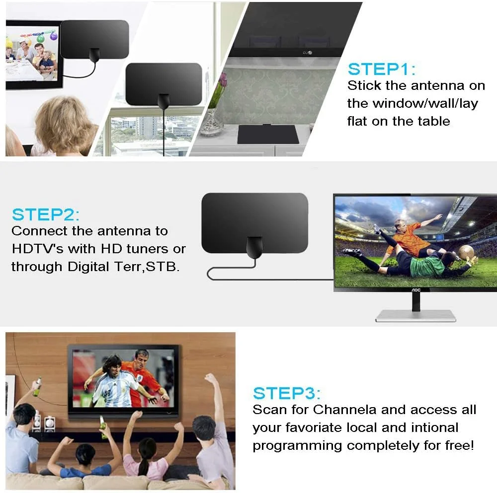 آنتن تلویزیون woeita جدیدترین مدل، داخلی Freeview، آنتن تلویزیون دیجیتال 50 مایل 0.5 میلیمتری فوقالعاده نازک HDTV DVB-T2 با کابل 12 فوت آنتن تلویزیون woeita جدیدترین مدل، داخلی Freeview، آنتن تلویزیون دیجیتال 50 مایل 0.5 میلیمتری فوقالعاده نازک HDTV DVB-T2 با کابل 12 فوت