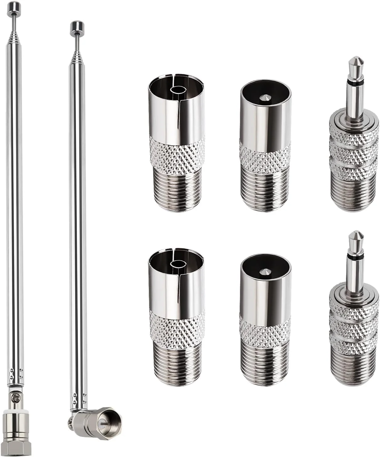 آنتن رادیویی تلسکوپی FM و DAB ووگنزک، 100 سانتی متری، 7 قسمتی، 75 اهم، آنتن داخلی DAB با کانکتور F-Type برای گیرنده استریو تلویزیون AM FM رادیو، سازگار با پاناسونیک یاماها انکیو دنون (2 عدد) آنتن رادیویی تلسکوپی FM و DAB ووگنزک، 100 سانتی متری، 7 قسمتی، 75 اهم، آنتن داخلی DAB با کانکتور F-Type برای گیرنده استریو تلویزیون AM FM رادیو، سازگار با پاناسونیک یاماها انکیو دنون (2 عدد)