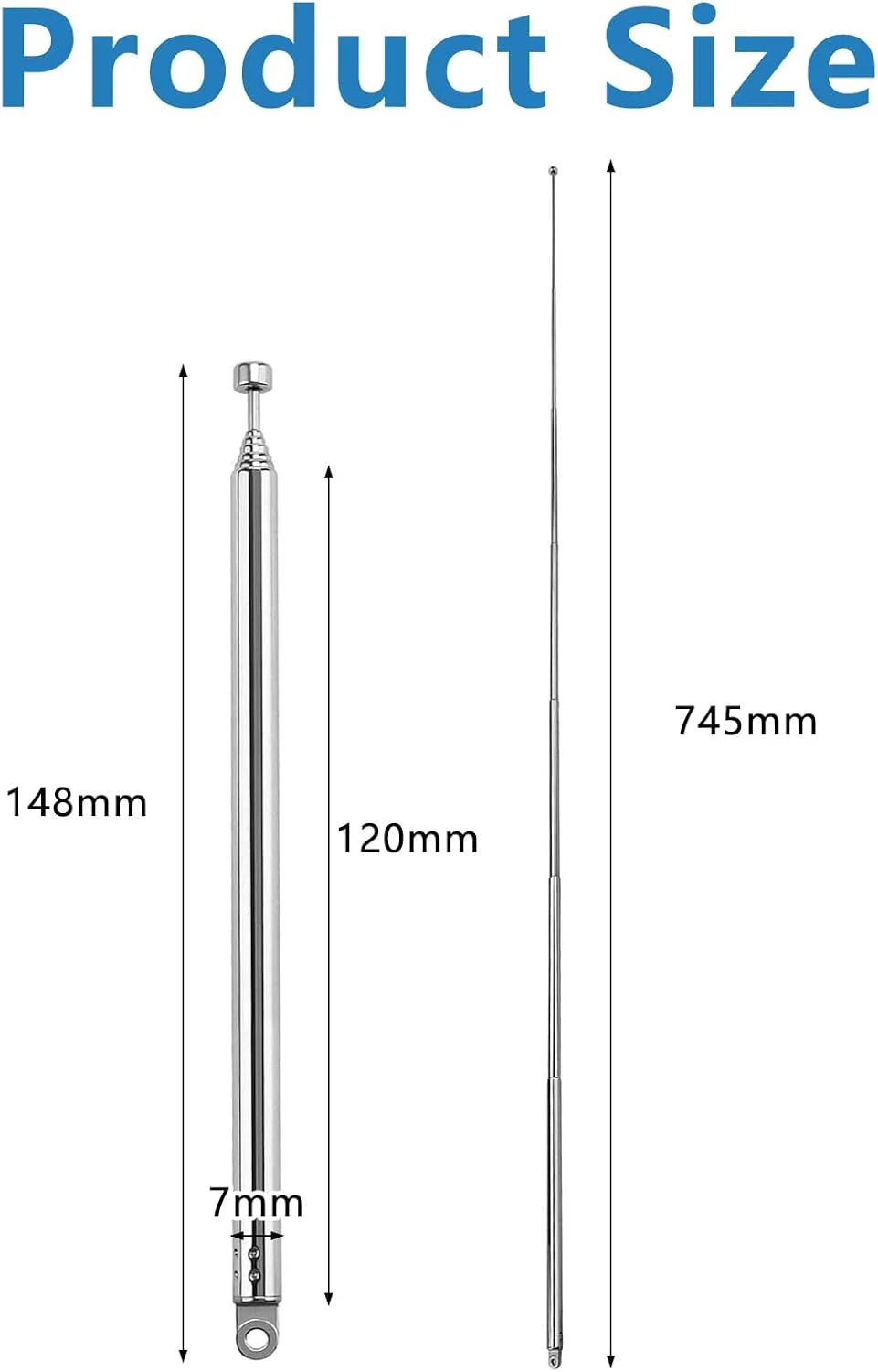آنتن رادیویی FM DAB جایگزین، آنتن تلسکوپی 7 قسمتی تلسکوپی 75 سانتی متری AM FM، آنتن رادیویی قابل حمل، آنتن رادیویی برای دریافت FM VHF UHF استریو DVB-T، 2 عدد آنتن رادیویی FM DAB جایگزین، آنتن تلسکوپی 7 قسمتی تلسکوپی 75 سانتی متری AM FM، آنتن رادیویی قابل حمل، آنتن رادیویی برای دریافت FM VHF UHF استریو DVB-T، 2 عدد
