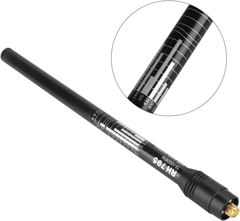 آنتن تلسکوپی Vikye RH795، انتقال سیگنال پایدار 70-1000 مگاهرتز .10 وات SMA-J HT/اسکنر