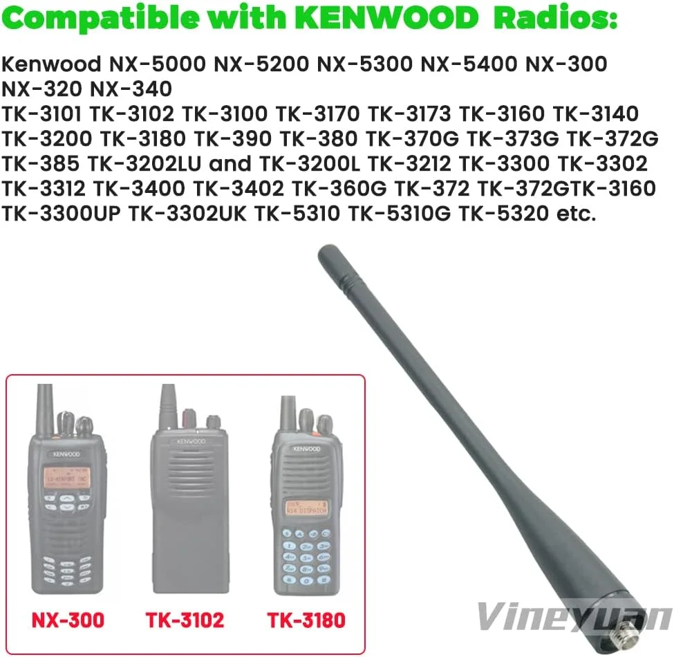 آنتن UHF کنوود KRA27 بسته 2 عددی برای کنوود TK372 TK3160 TK3170 TK3173 TK3180 TK3300 TK5310 آنتن مارپیچ 400-470 مگاهرتز