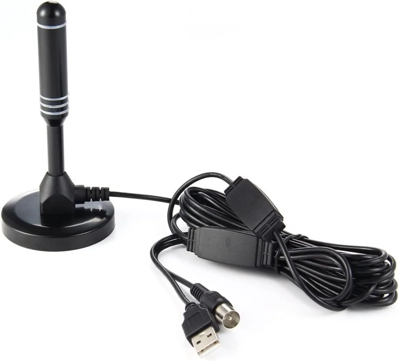 آنتن تلویزیون دیجیتال VELATEMOR به طول 5 متر، آنتن HDTV داخلی نازک و سبک 4K 1080P با پایه مغناطیسی برای خانه و مسافرت