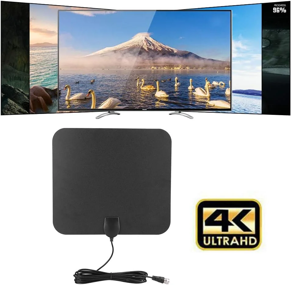 آنتن تلویزیون دیجیتال داخلی VELATEMOR HDTV، USB 5V / 50mA 25DBI آنتن HD دیجیتال داخلی تلویزیون 4K HD با تقویت کننده سیگنال برای همه، قابل چسباندن روی پنجره