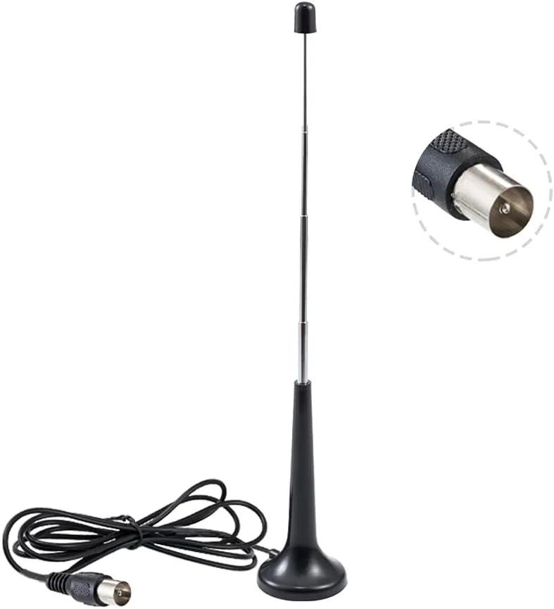 آنتن FM UKW Vecys دیجیتال DVB-T HDTV آداپتور پلاگین تلویزیون 5 dBi VHF/UHF مینی آنتن تلویزیون پایه مغناطیسی کابل 2 متری سازگار برای رادیو FM DVB-T2 DAB HDTV DTMB