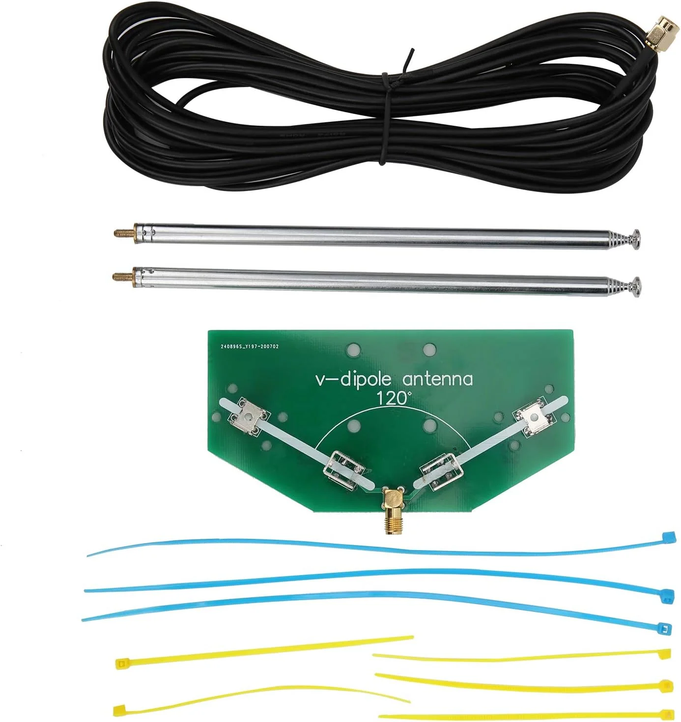 آنتن تلویزیون HDTV Vansky [ارتقا یافته 2019] - آنتن دیجیتال تقویت شده HD TV با برد 60-80 مایل، کانال های تلویزیونی محلی 4K HD VHF UHF Freeview با تقویت کننده سیگنال جداشدنی و کابل کواکسیال 16.5 فوتی