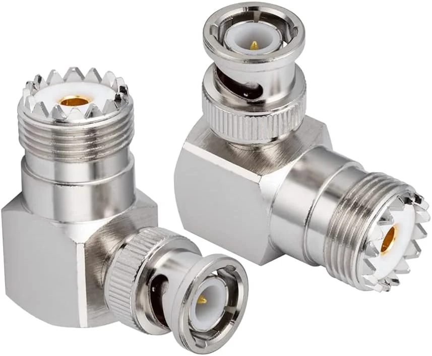 آداپتور رادیو CB وکیس، SO239 UHF مادگی به BNC نری، آداپتور آنتن زاویه راست برای آنتن CB، رادیو آماتور، رادیو دستی، رادیو دو طرفه، کابل کواکسیال SO 239 (2 عدد)