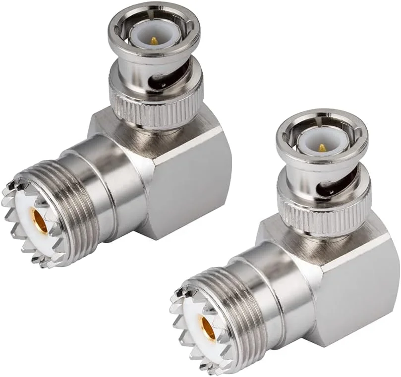 آداپتور رادیو CB وکیس، SO239 UHF مادگی به BNC نری، آداپتور آنتن زاویه راست برای آنتن CB، رادیو آماتور، رادیو دستی، رادیو دو طرفه، کابل کواکسیال SO 239 (2 عدد)